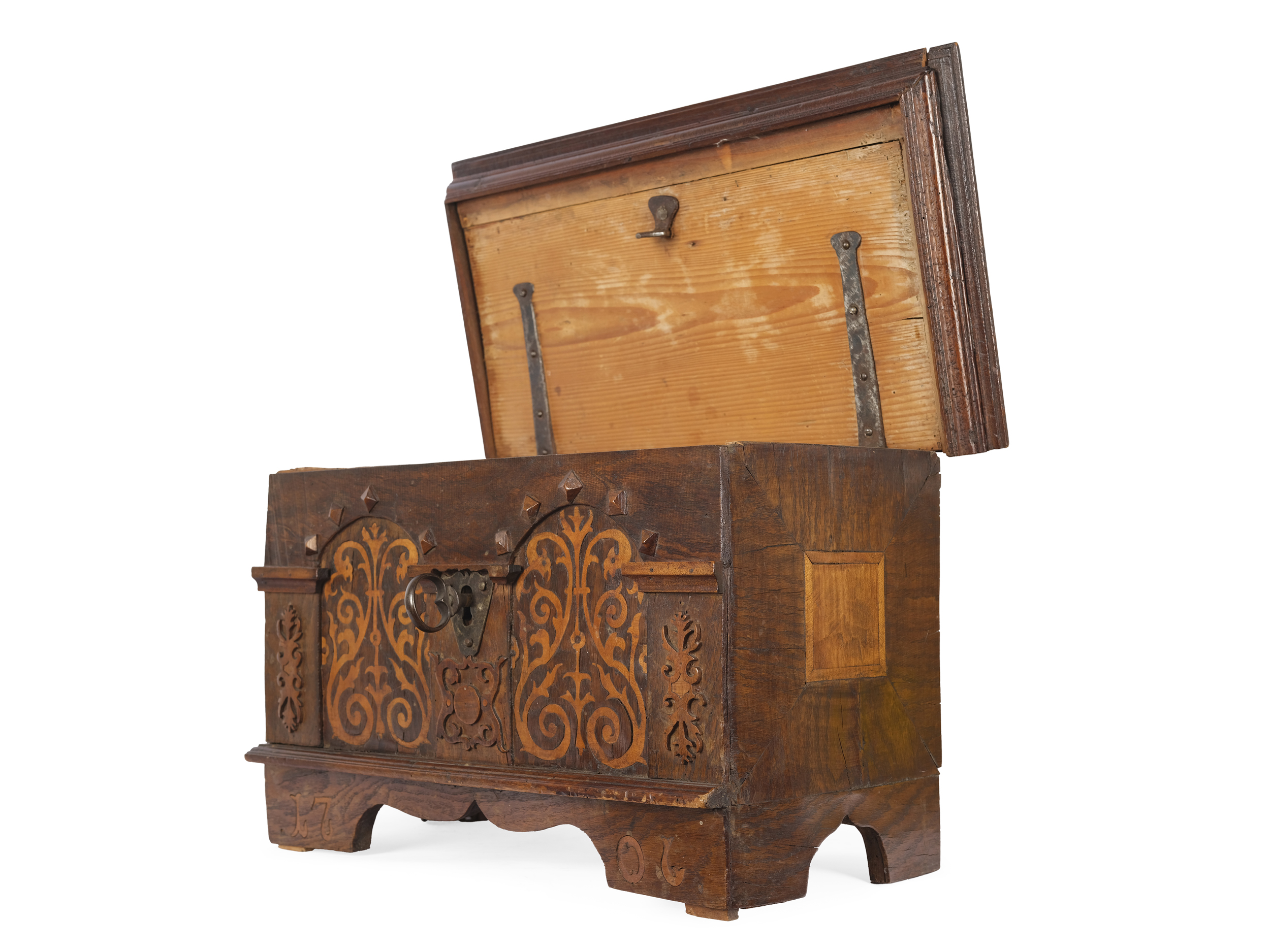 Small chest, alpine, dated 1706 - Image 3 of 5