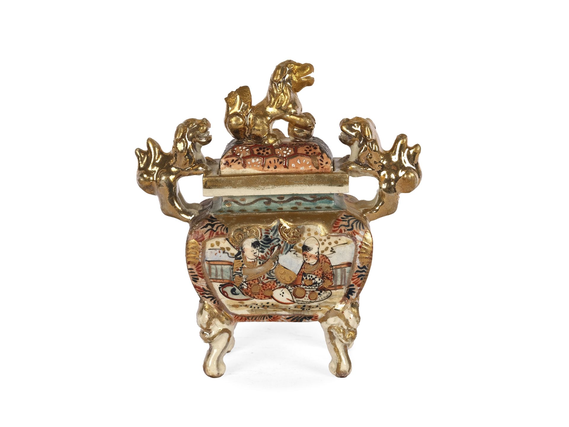 Satsuma lidded box, Japan - Image 2 of 3