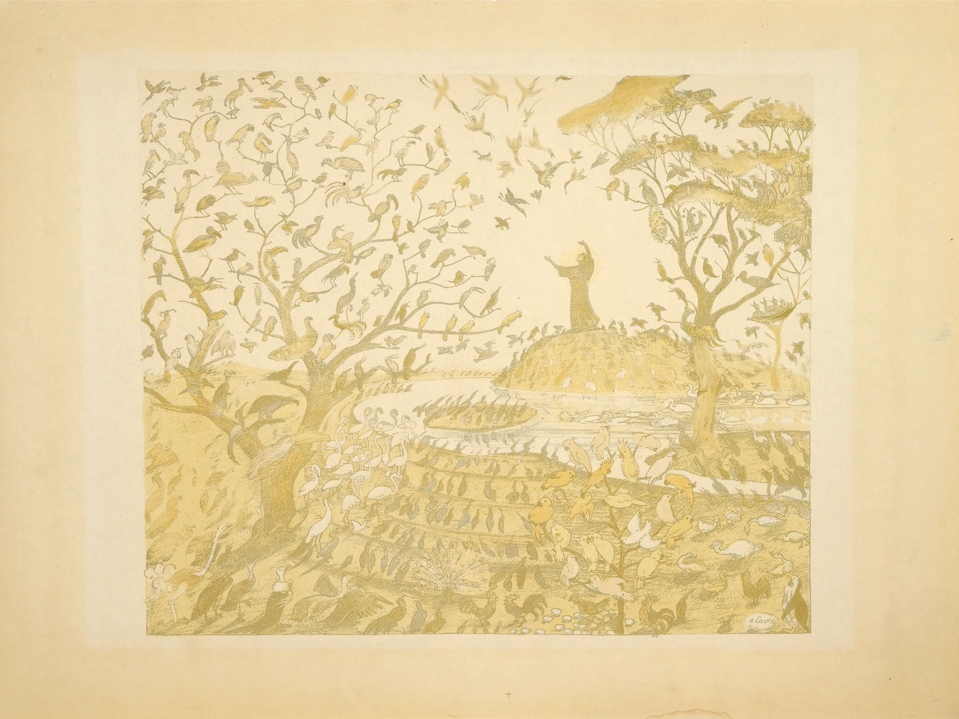 Oskar Laske, Czernowitz 1874 - 1951 Wien, Die Vogelpredigt des Franz von Assisi  - Bild 2 aus 4