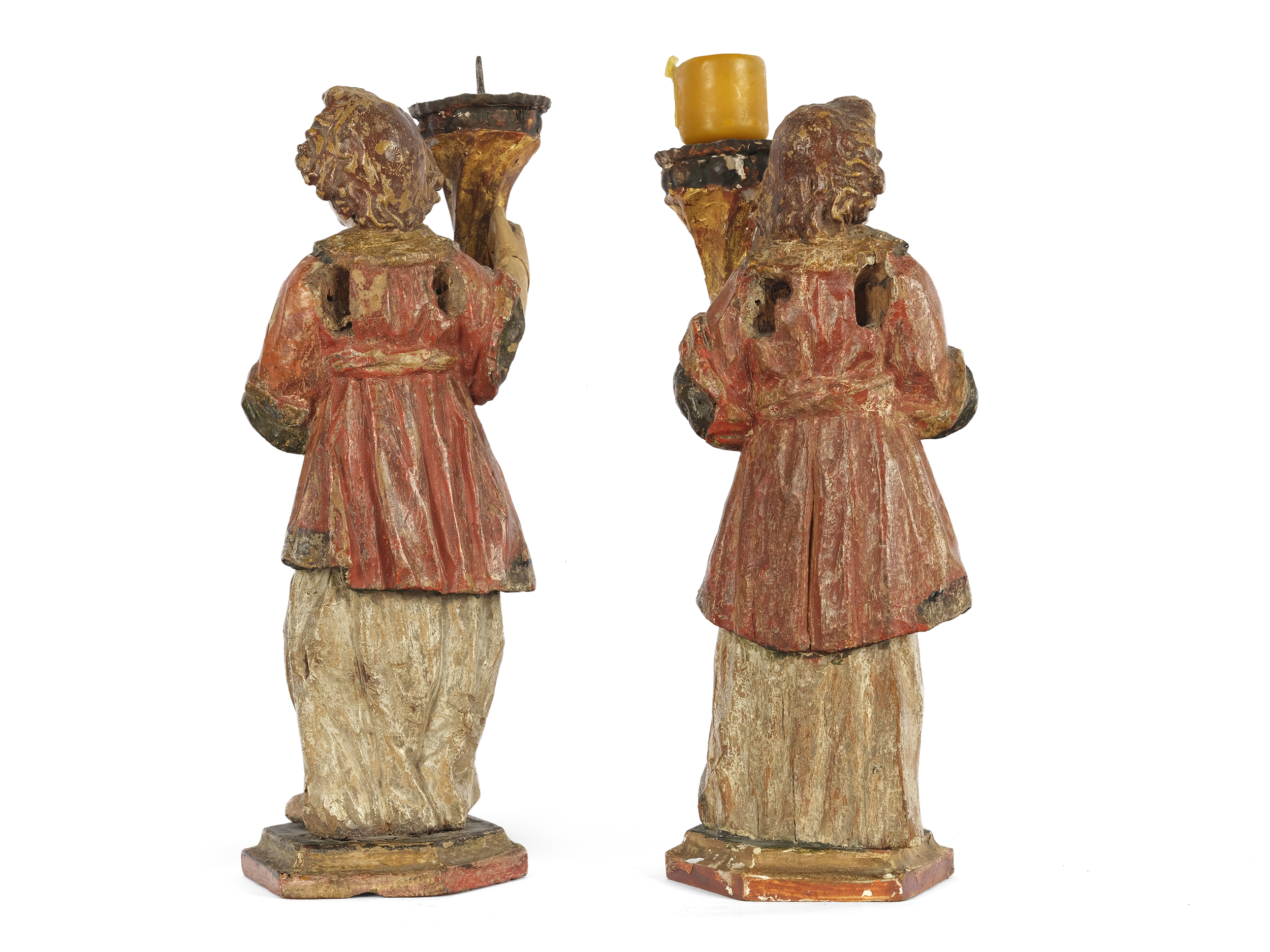 Zürn family, circle of, pair of candlestick angels - Image 4 of 4