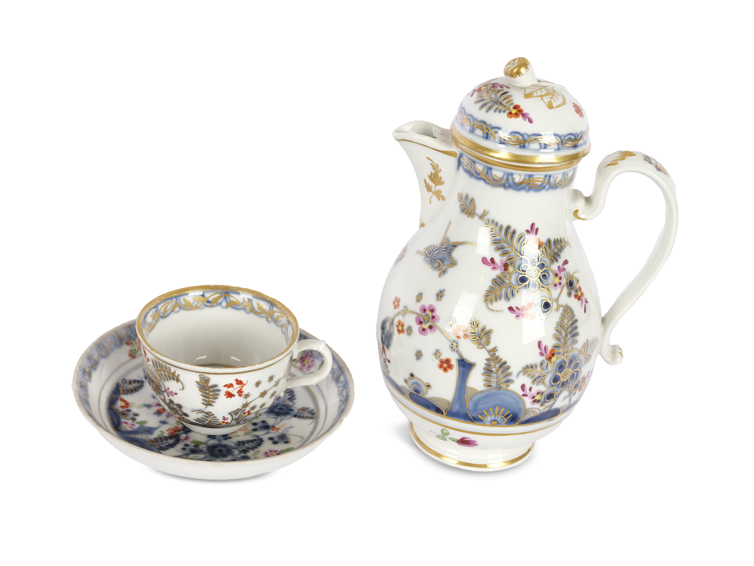 Mocha pot & cup with saucer, Old Vienna, 18th century - Image 2 of 3