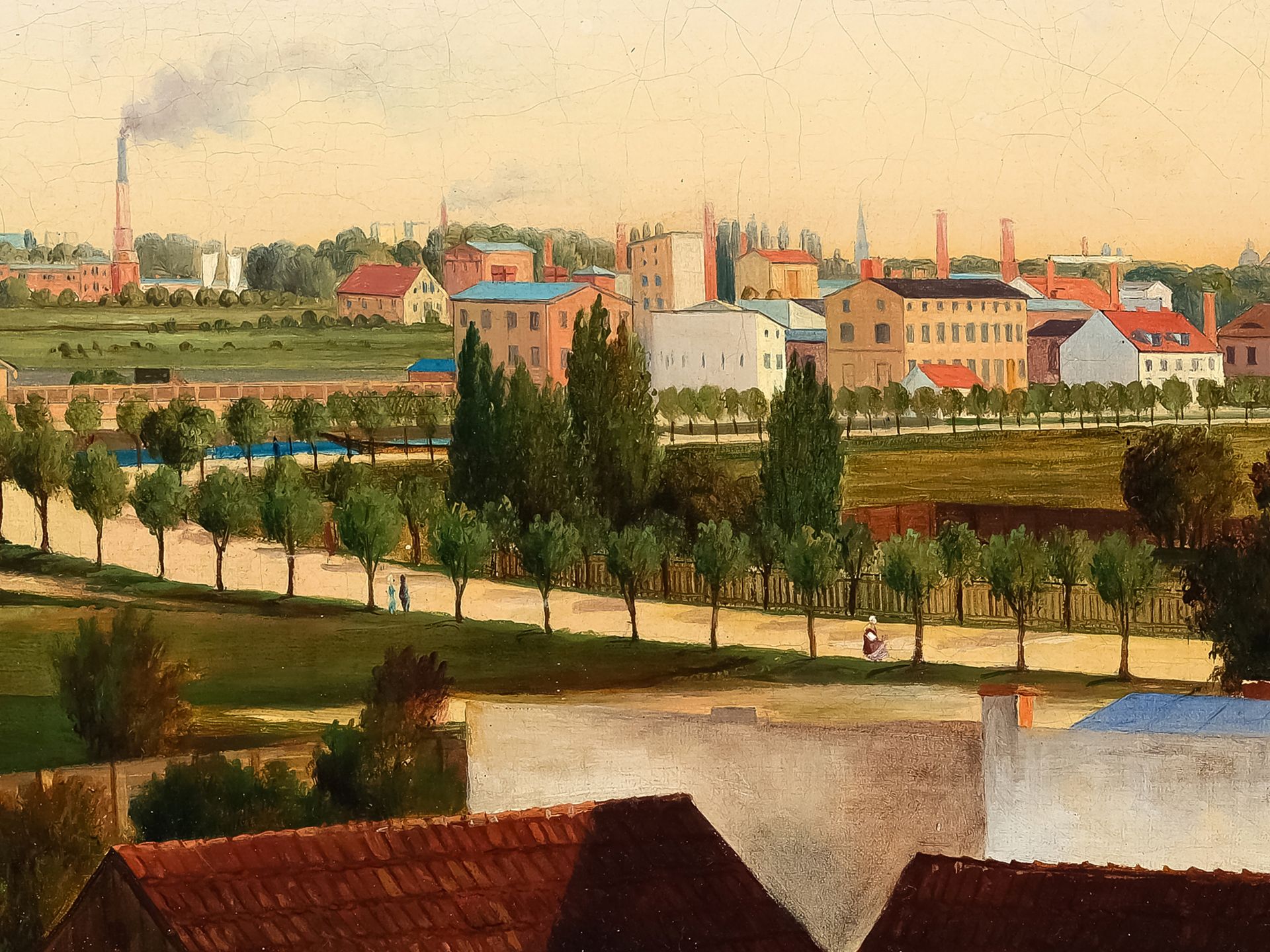 Unknown painter, View over a city, German-Dutch school - Image 3 of 4