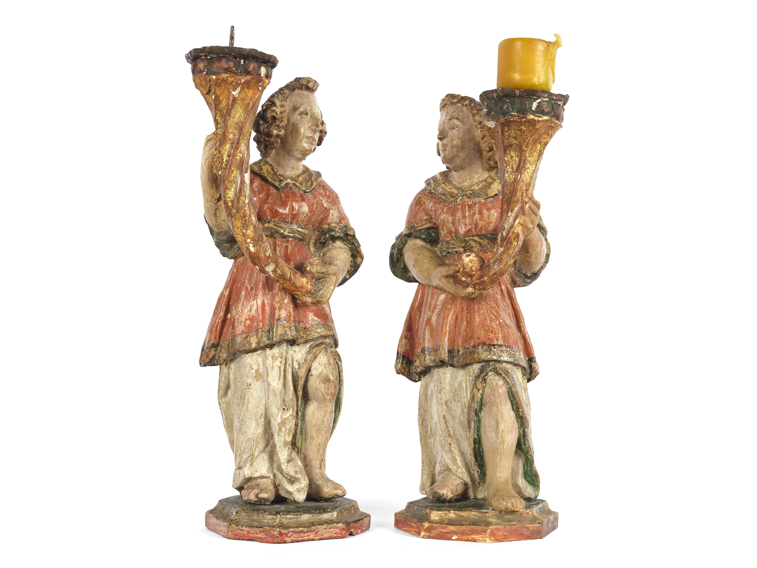 Zürn family, circle of, pair of candlestick angels - Image 3 of 4