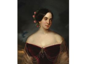 Robert Theer, Johannisberg 1808 - 1863 Wien, Portrait einer jungen Dame