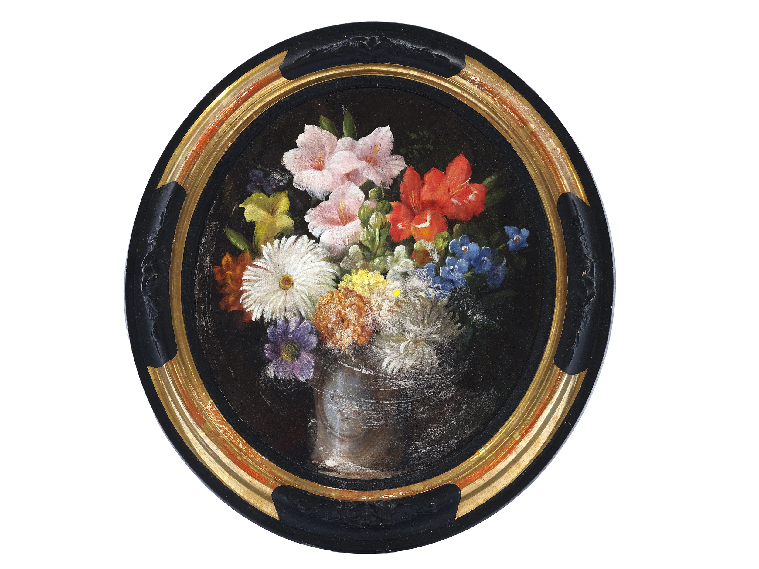 Pair of oval floral still lives, around 1900/20 - Image 3 of 5