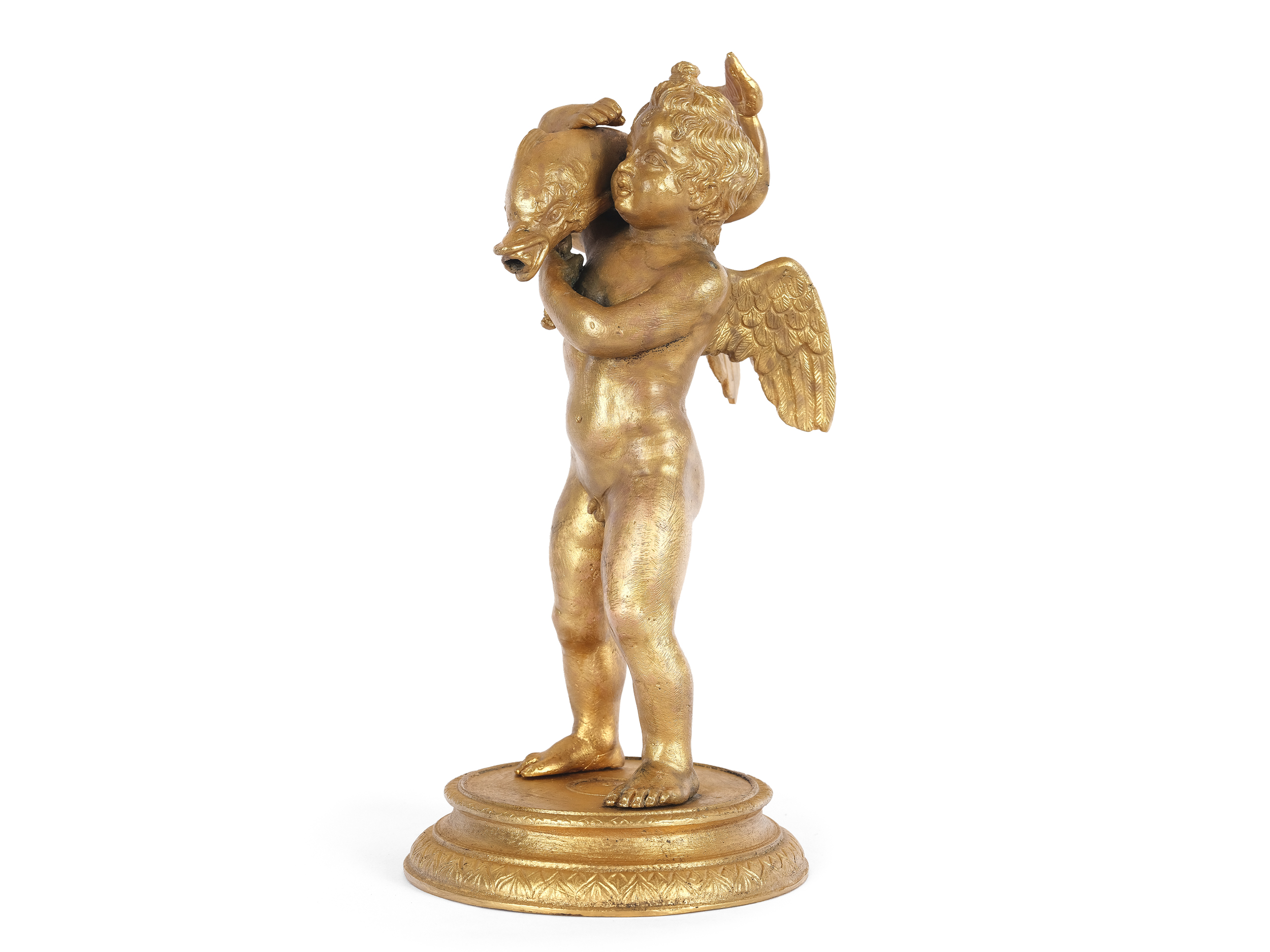 Putto with dolphin, Grand Tour, 19th century  - Image 2 of 6