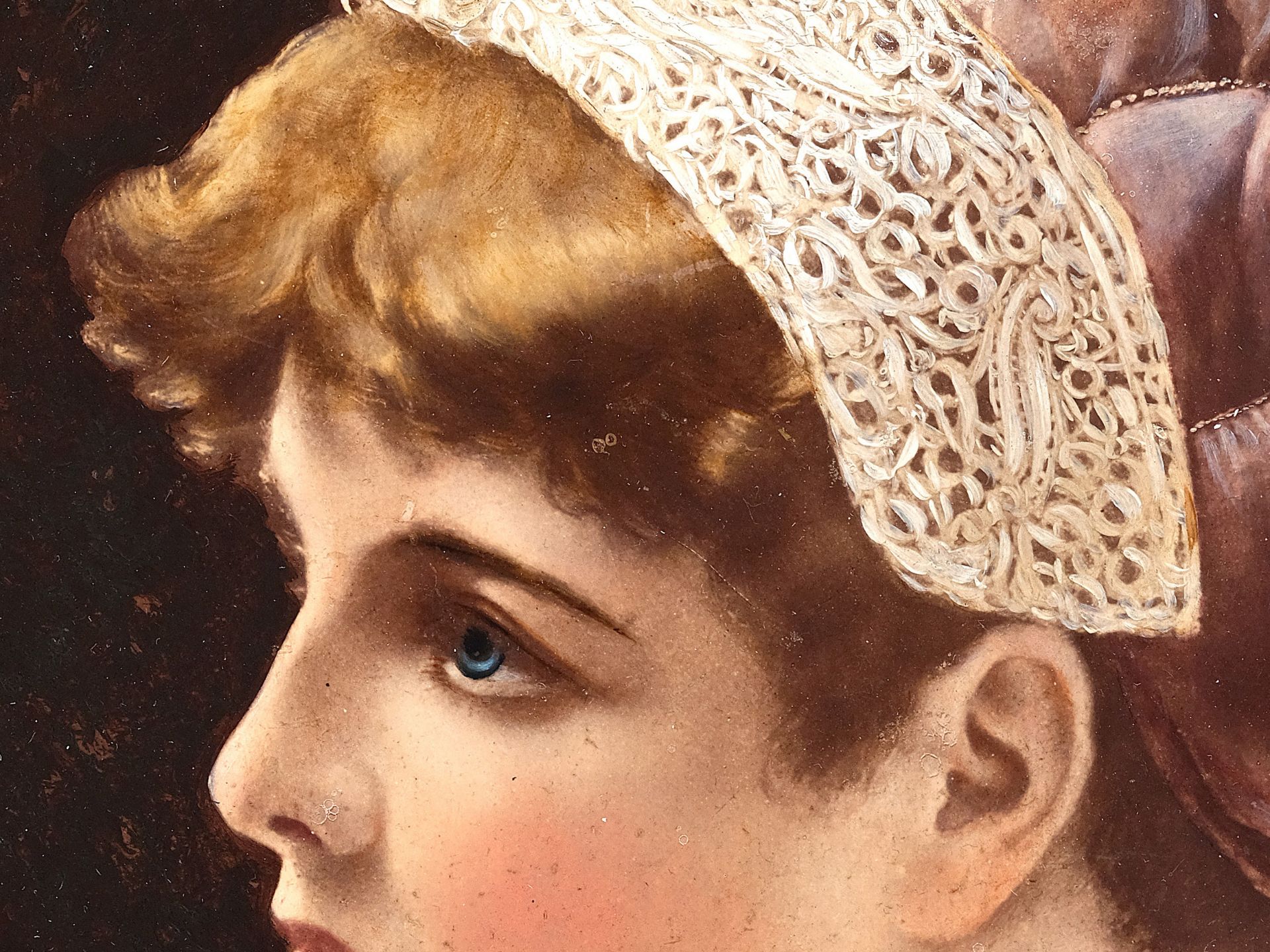 Unknown painter, Portrait of a girl, around 1900 - Image 3 of 4