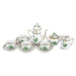 Mocha set, 11-piece, Herend, Apponyi Vert