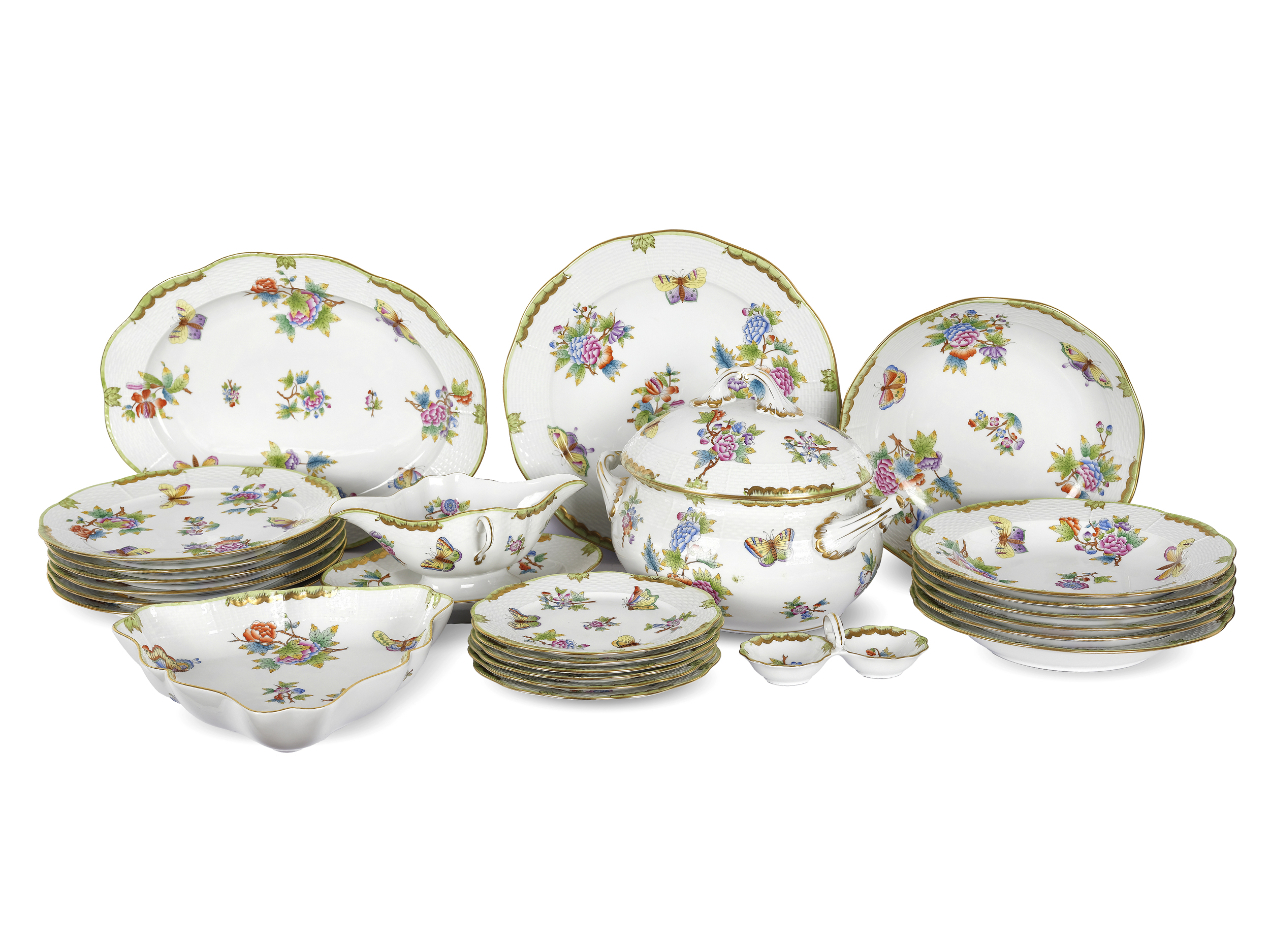 Dinner service for 6 persons, 25-piece, Herend, Victoria decor