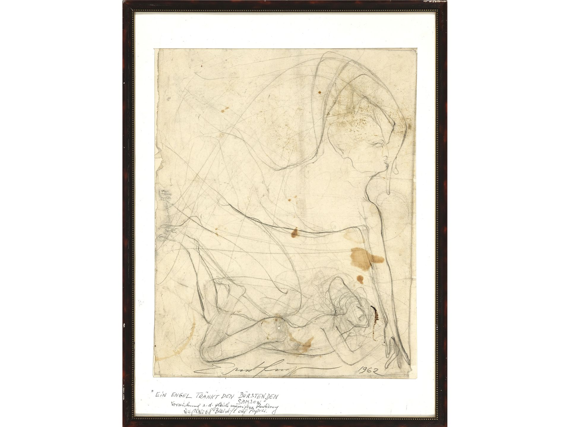 Ernst Fuchs, Wien 1930 - 2015 Wien, Ein Engel tränkt den dürstenden Samson - Bild 2 aus 4