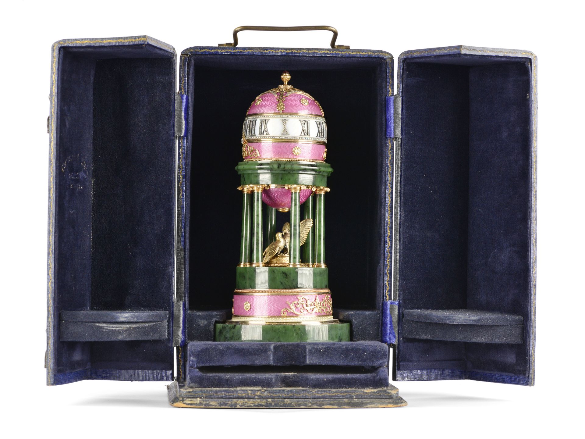 Hochbedeutendes Unikat einer Kolonnaden-Uhr, im Stil von Peter Carl Fabergé, Sankt Petersburg 1846 - - Bild 4 aus 17