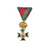 Royal Hungarian Order of St Stephen, founded in 1764, Knight's Cross with triangular ribbon, C. F. R