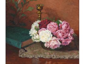 Maximilian Lenz, Vienna 1860 - 1948 Vienna, attributed, Still life with flowers