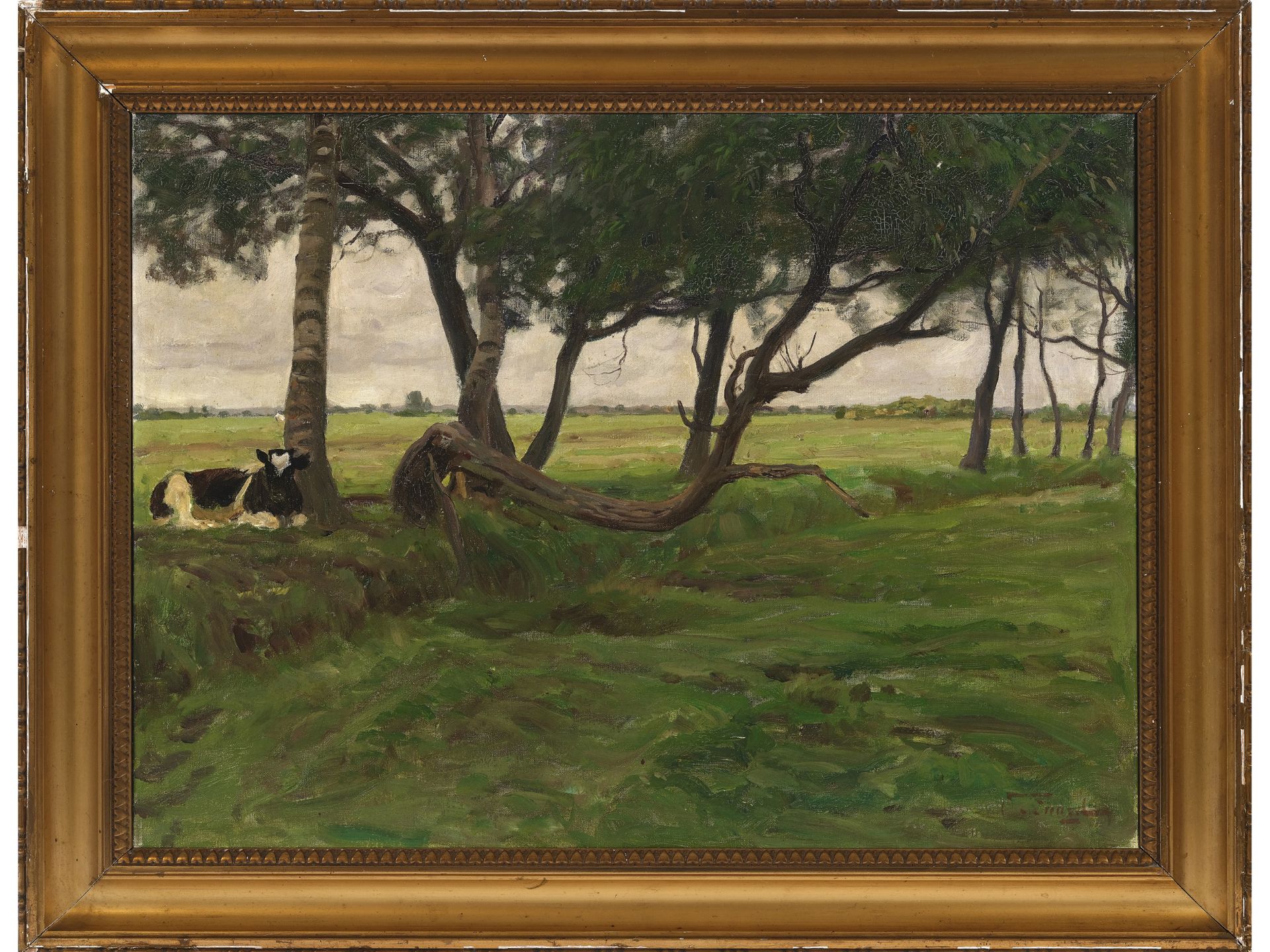 Oskar Frenzel, Berlin 1855 - 1915 Berlin, Cows in landscape - Image 2 of 4