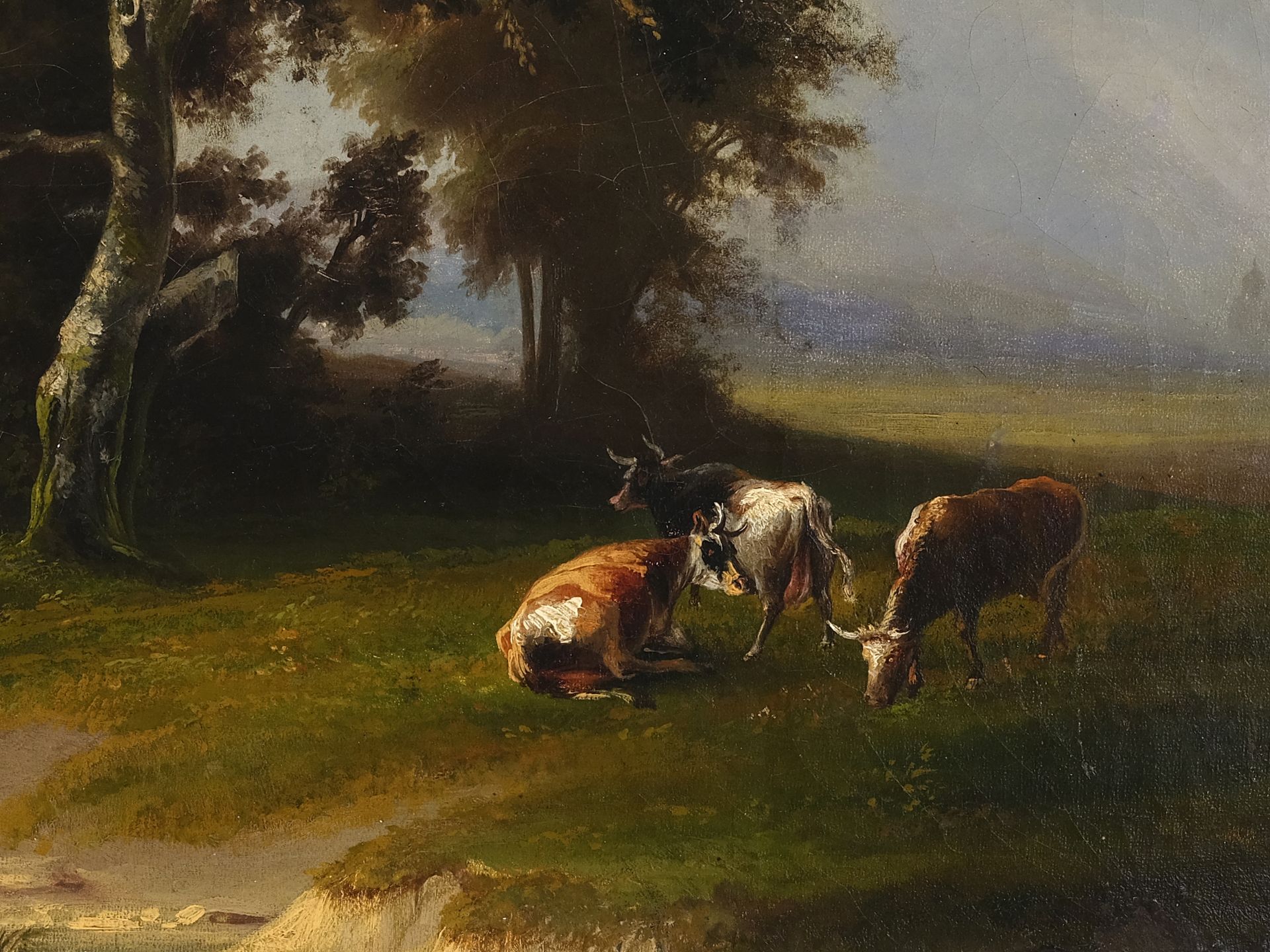Franz Barbarini, Znaim 1804 - 1873 Wien, zugeschrieben, Pastorale Landschaft - Bild 3 aus 4