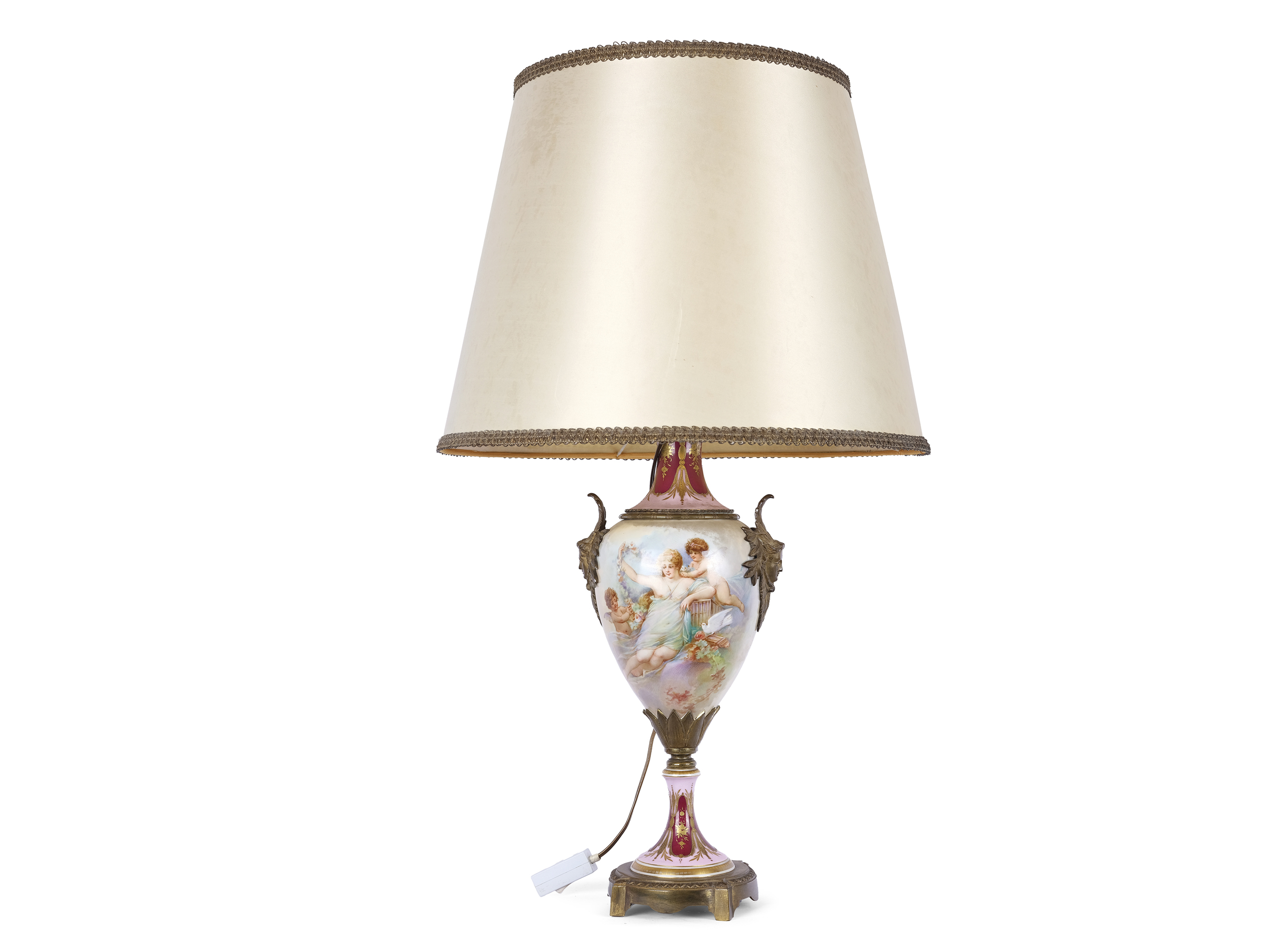 Lamp base with lampshade, in the Sevrès style, around 1900