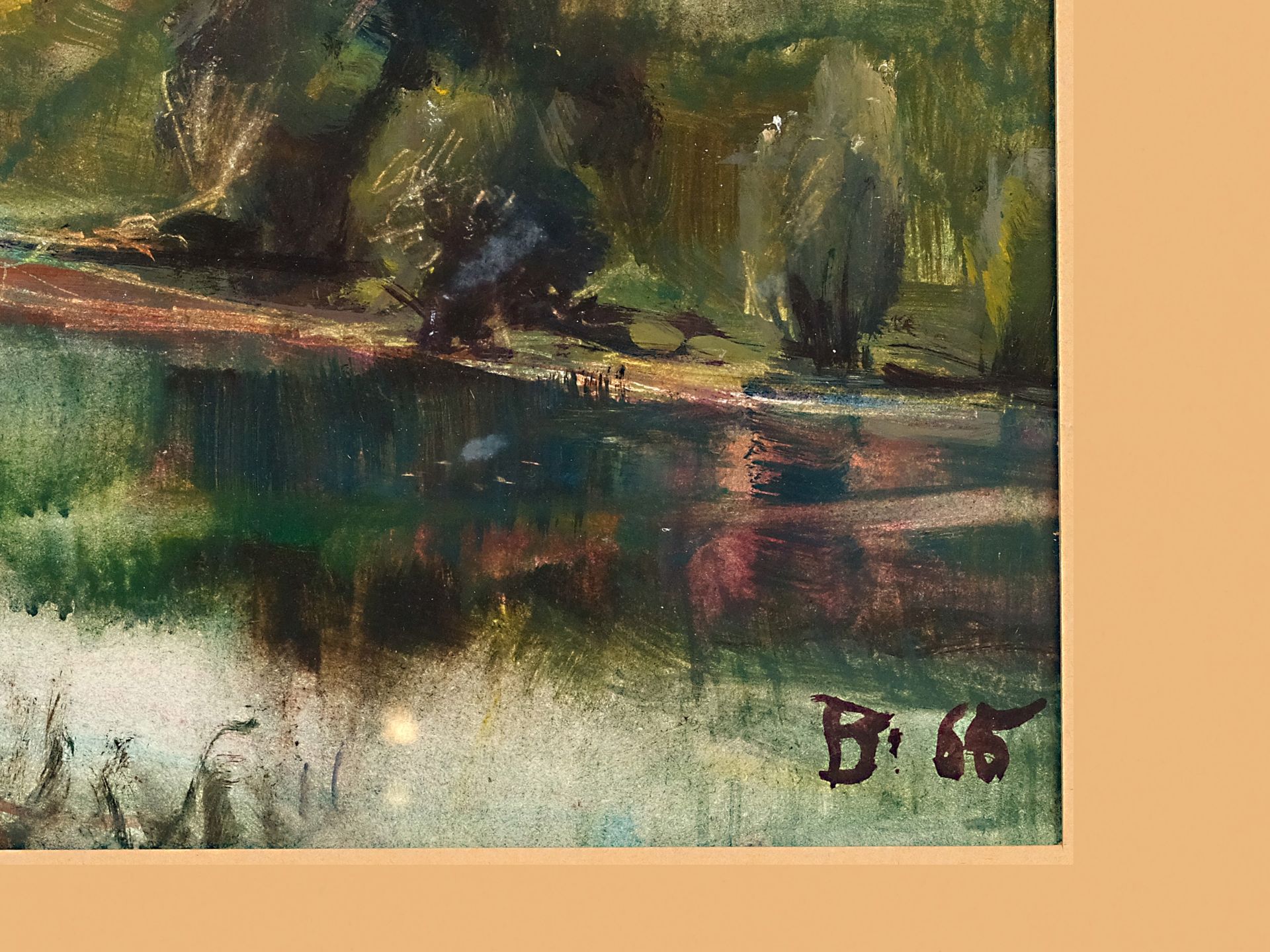 Unknown painter, 20th century, River landscape - Image 3 of 4