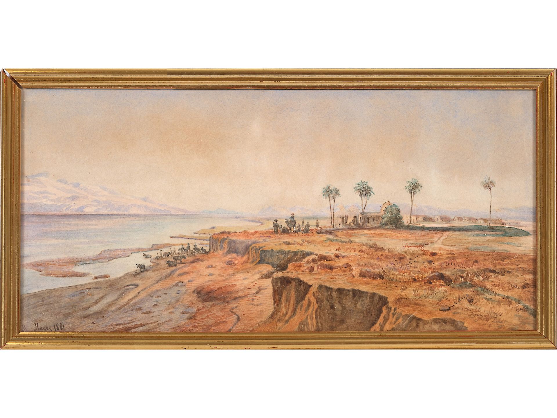 Unbekannter Maler, 19. Jahrhundert, Orientalische Landschaft  - Bild 2 aus 4