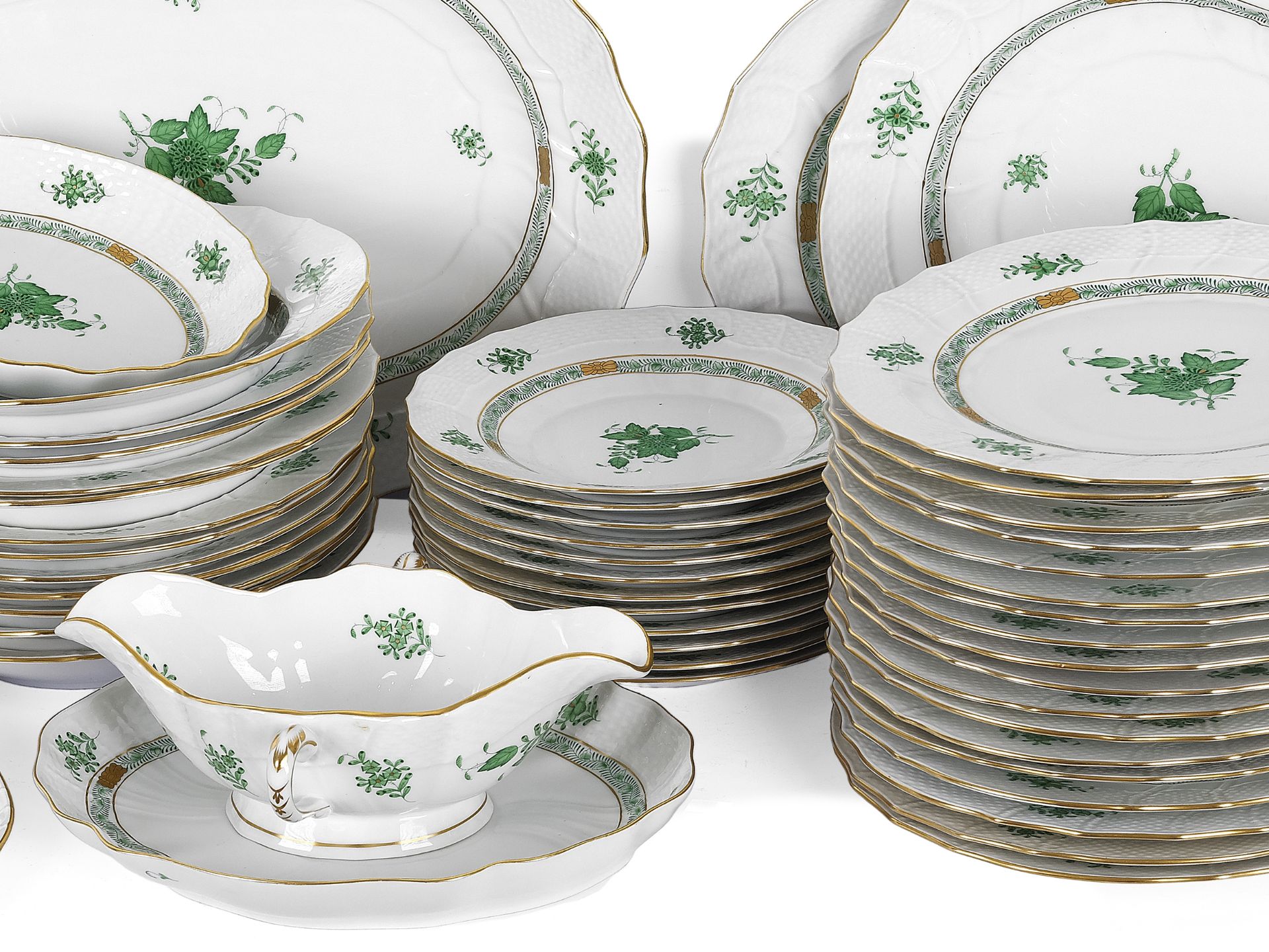 Large dinner service, 53 piece, Herend, Apponyi Vert - Image 3 of 6