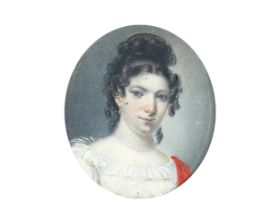 Portrait miniature of a lady, 1st half of the 19th century