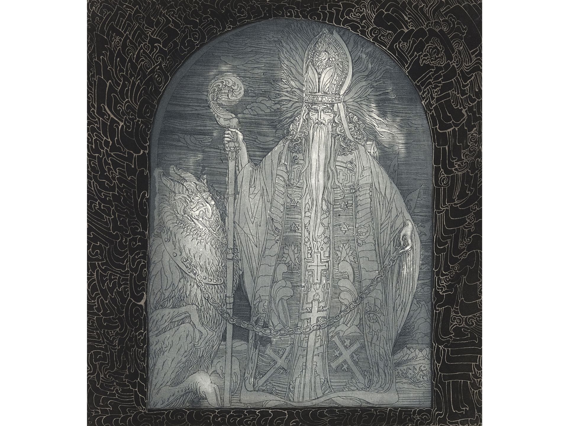 Ernst Fuchs, Wien 1930 - 2015 Wien, Der Bischof und der Teufel