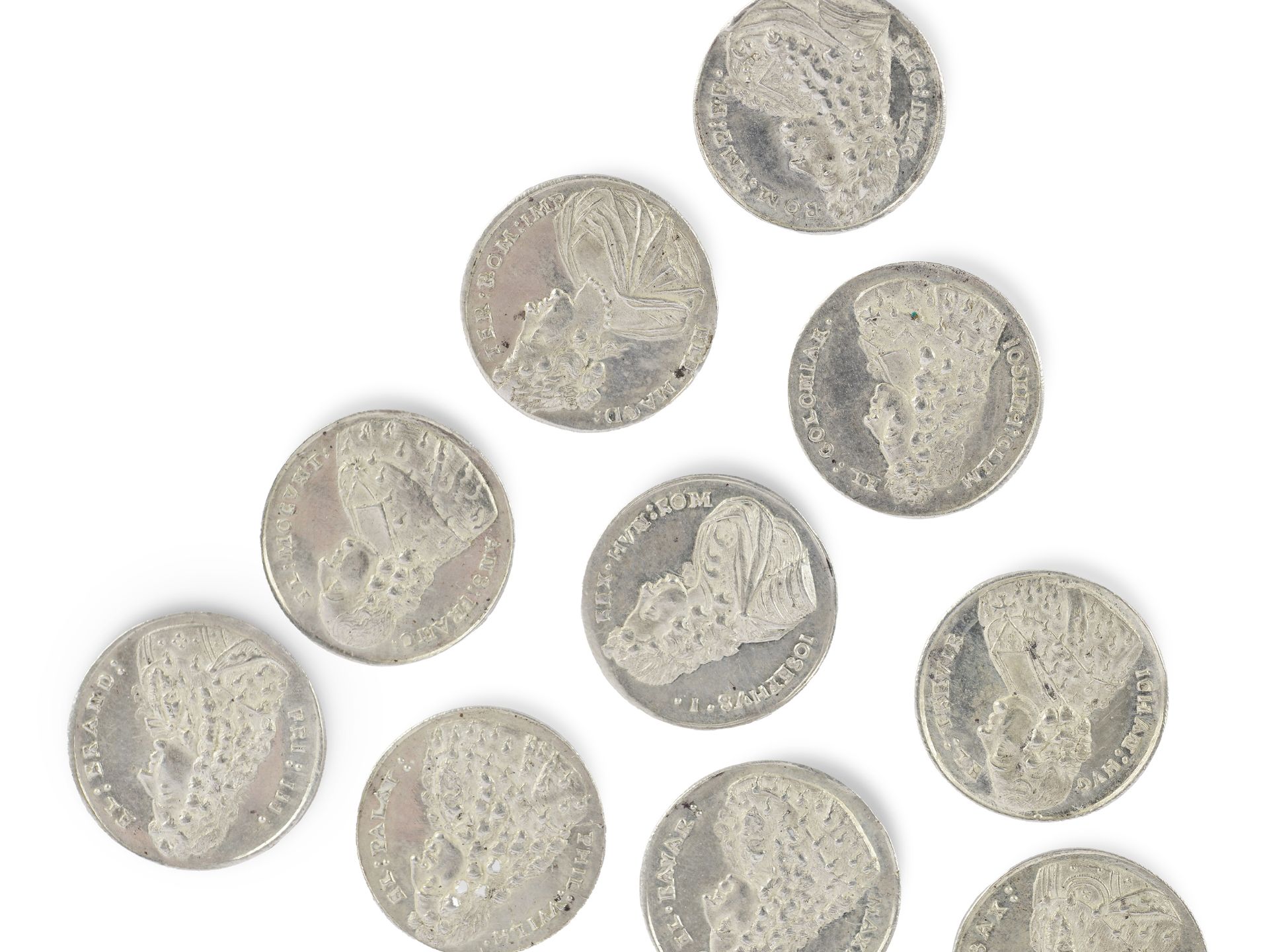 Kleine Dose mit 10 Silbermünzen, CORONAS CORONIS ADDE - Bild 2 aus 5
