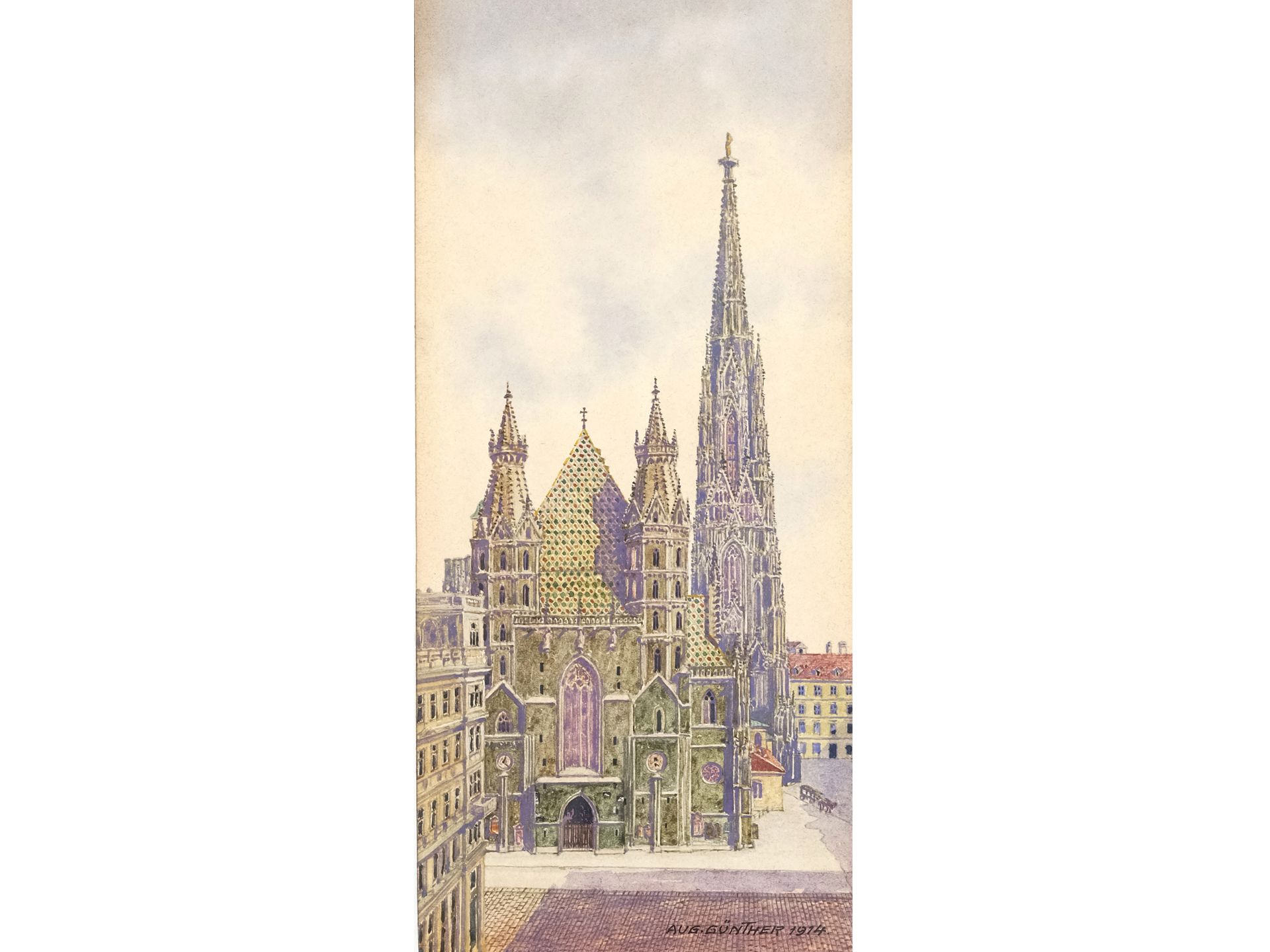 August Günther, Wien, 20. Jahrhundert, Blick auf den Stephansdom 