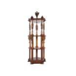 Biedermeier etagere, all-round carved caryatids 