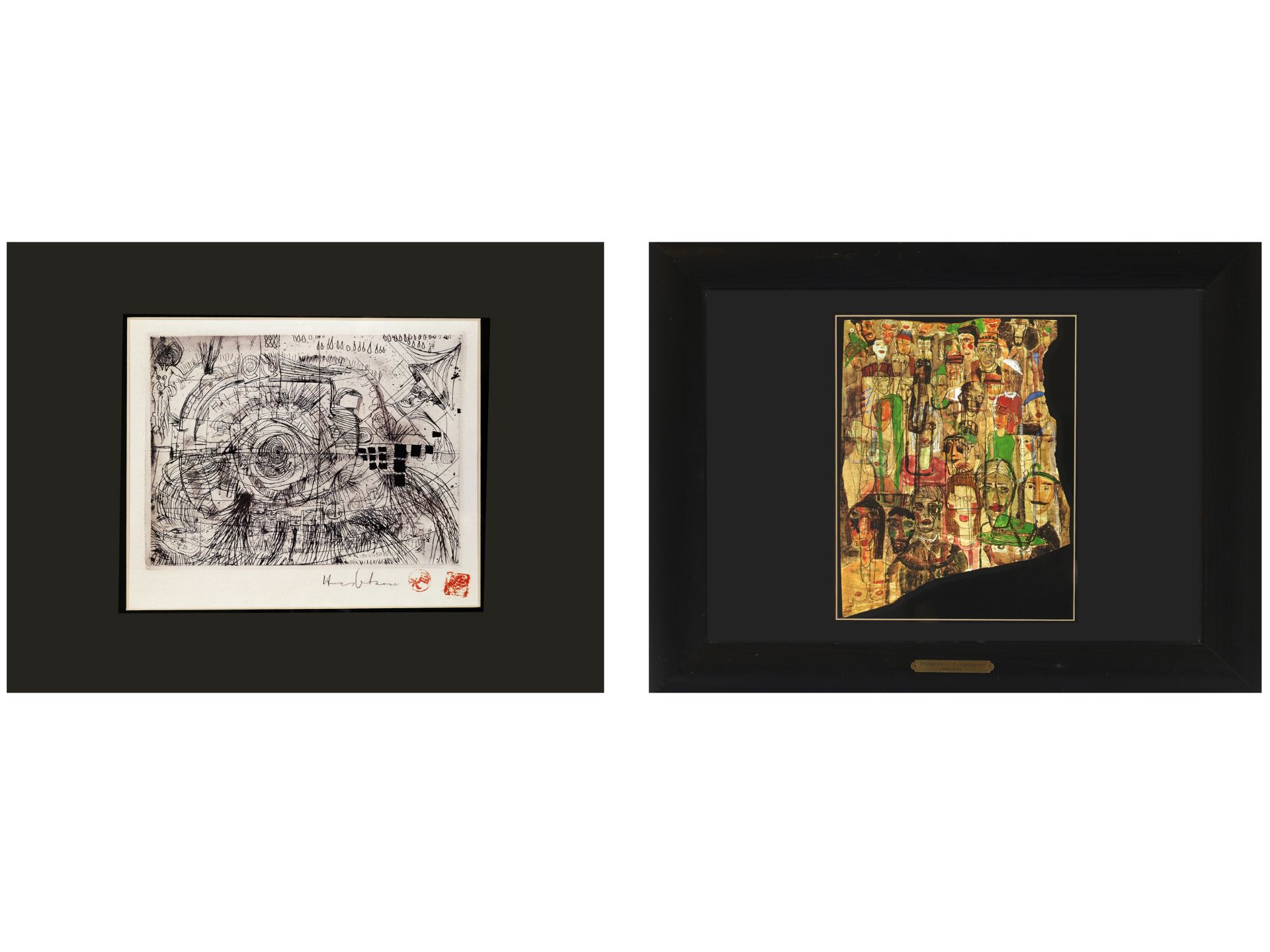 Friedensreich Hundertwasser, Vienna 1928 - 2000 Brisbane, mixed lot: 2 art prints of well-known moti