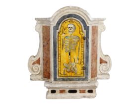Sakristei-Schrank mit Skelett, Italien, 16. Jahrhundert