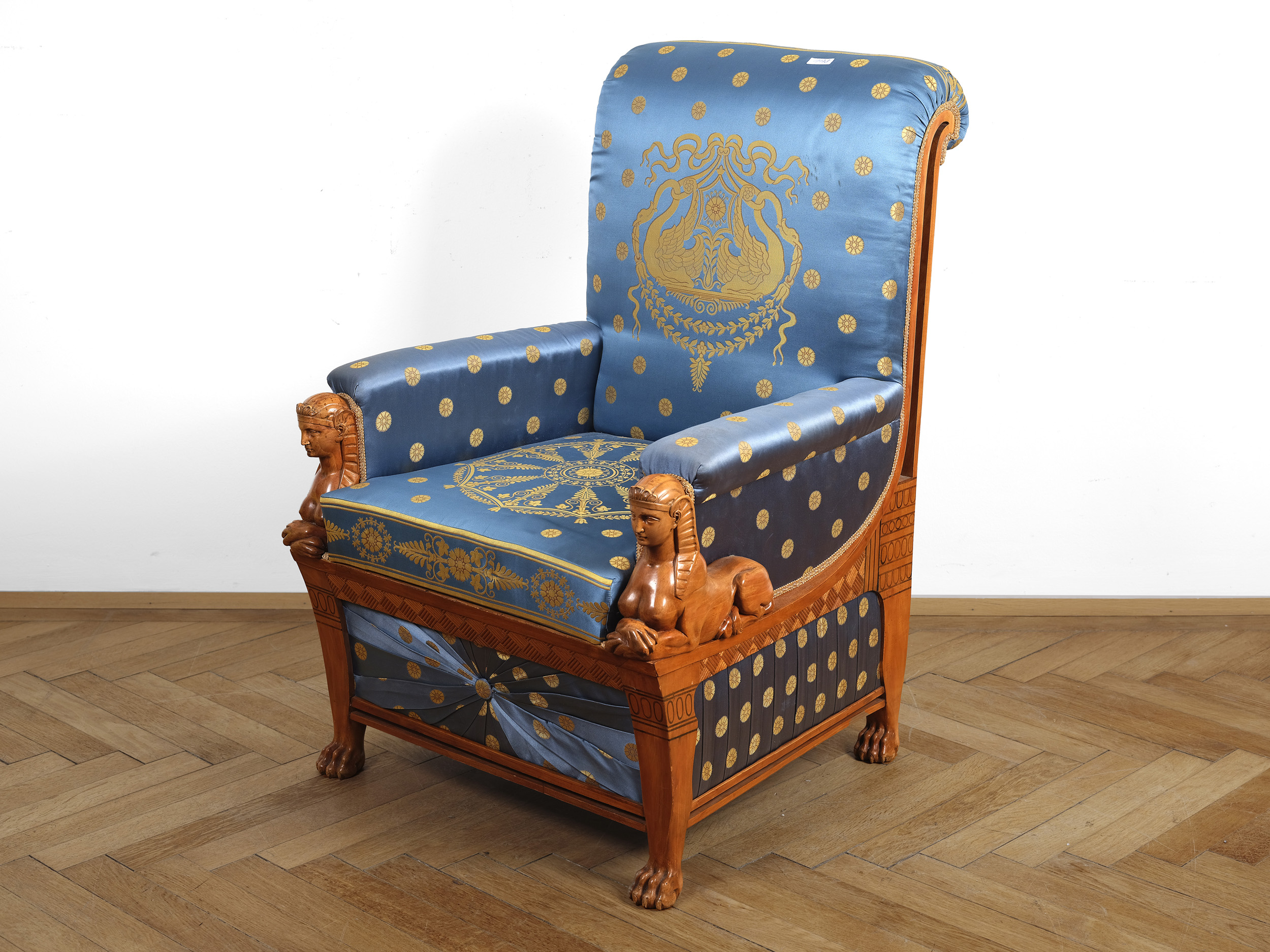 Armchair, Retour d'Égypte, armrests supported by two sphinxes - Image 3 of 6