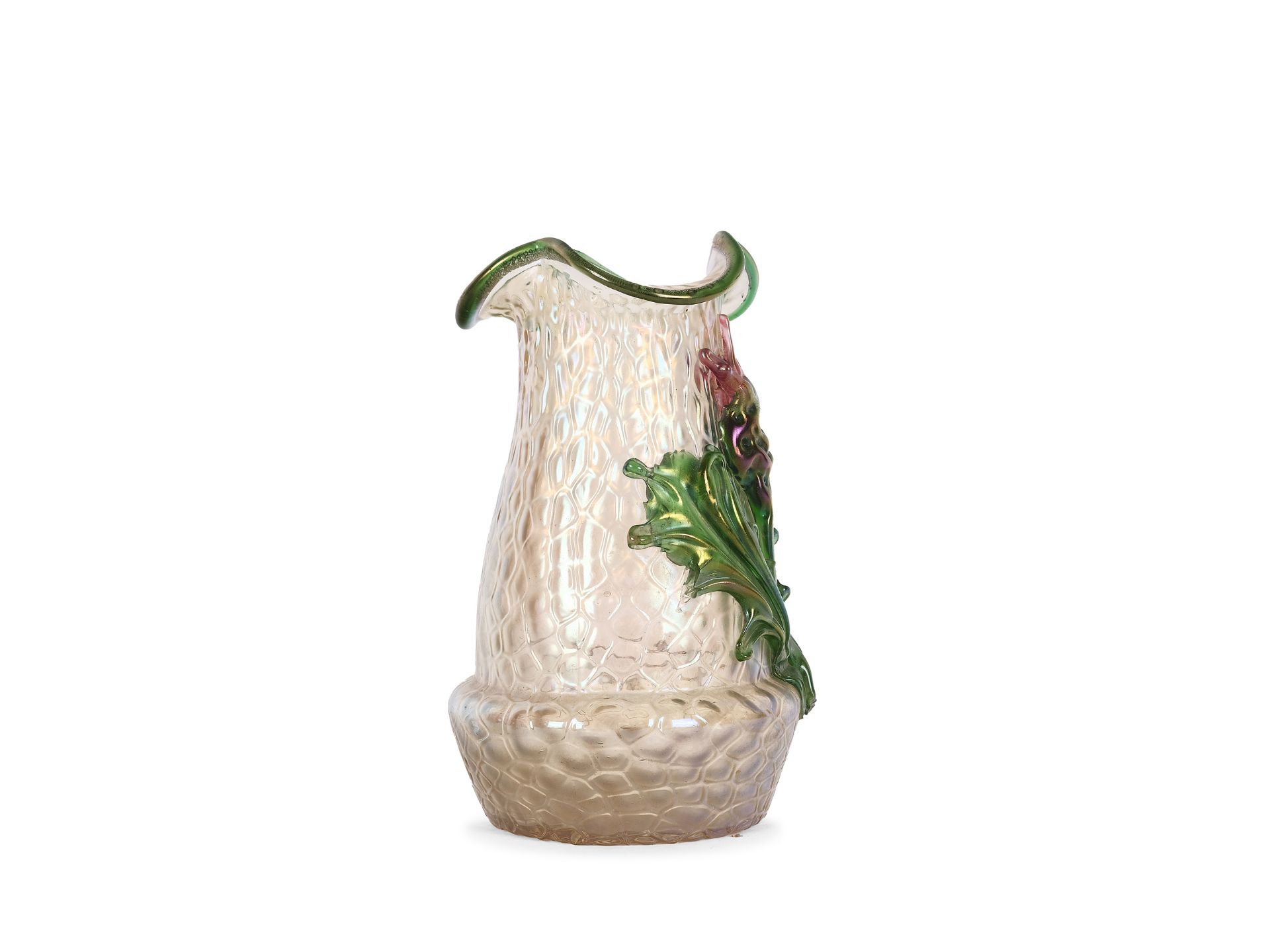 Vase with thistle decoration, Kralik - Image 3 of 5