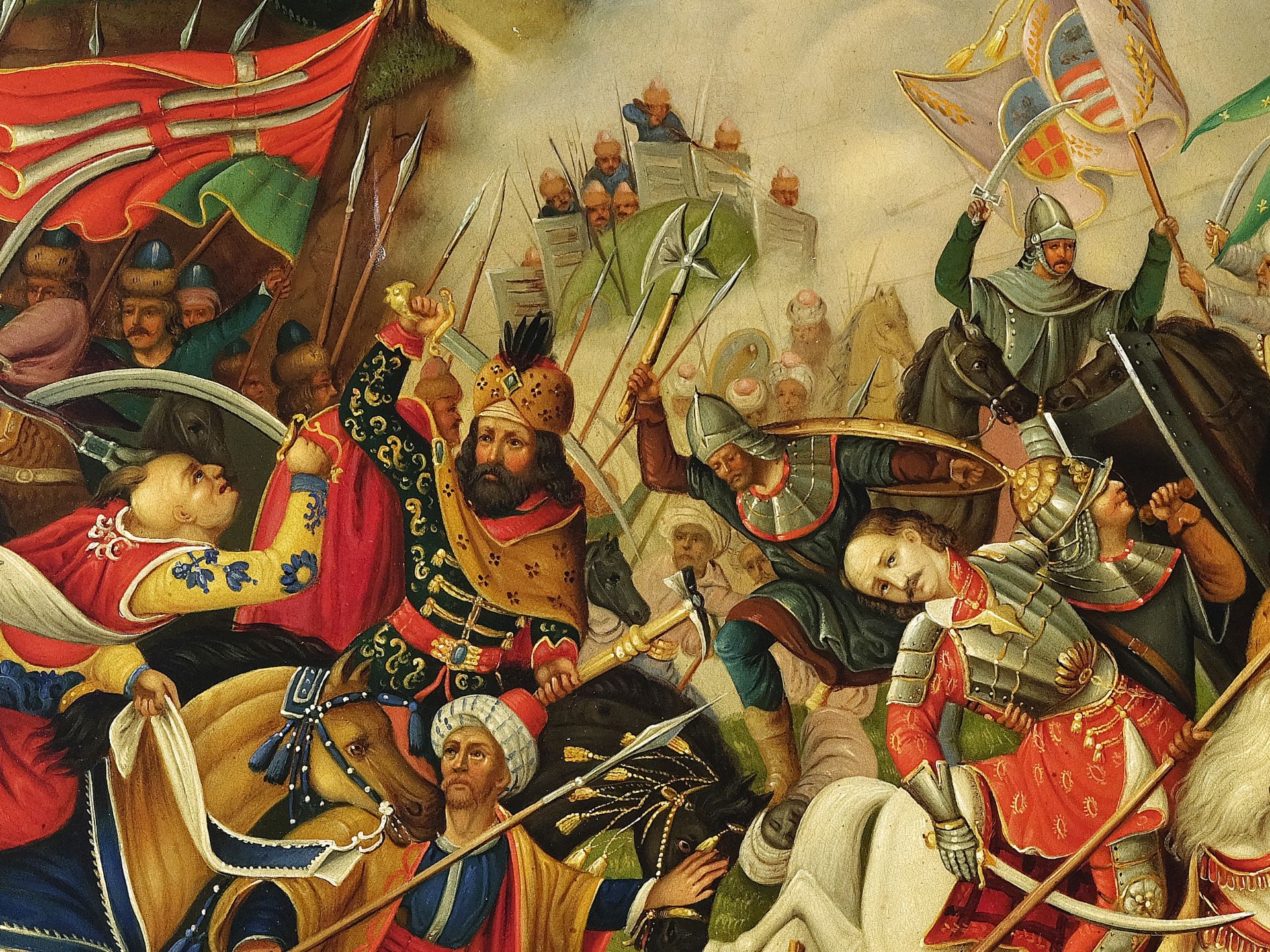 Unknown painter, Battle of the Magyars against the Turks - Image 3 of 6