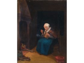 Unknown painter, Old woman in parlour