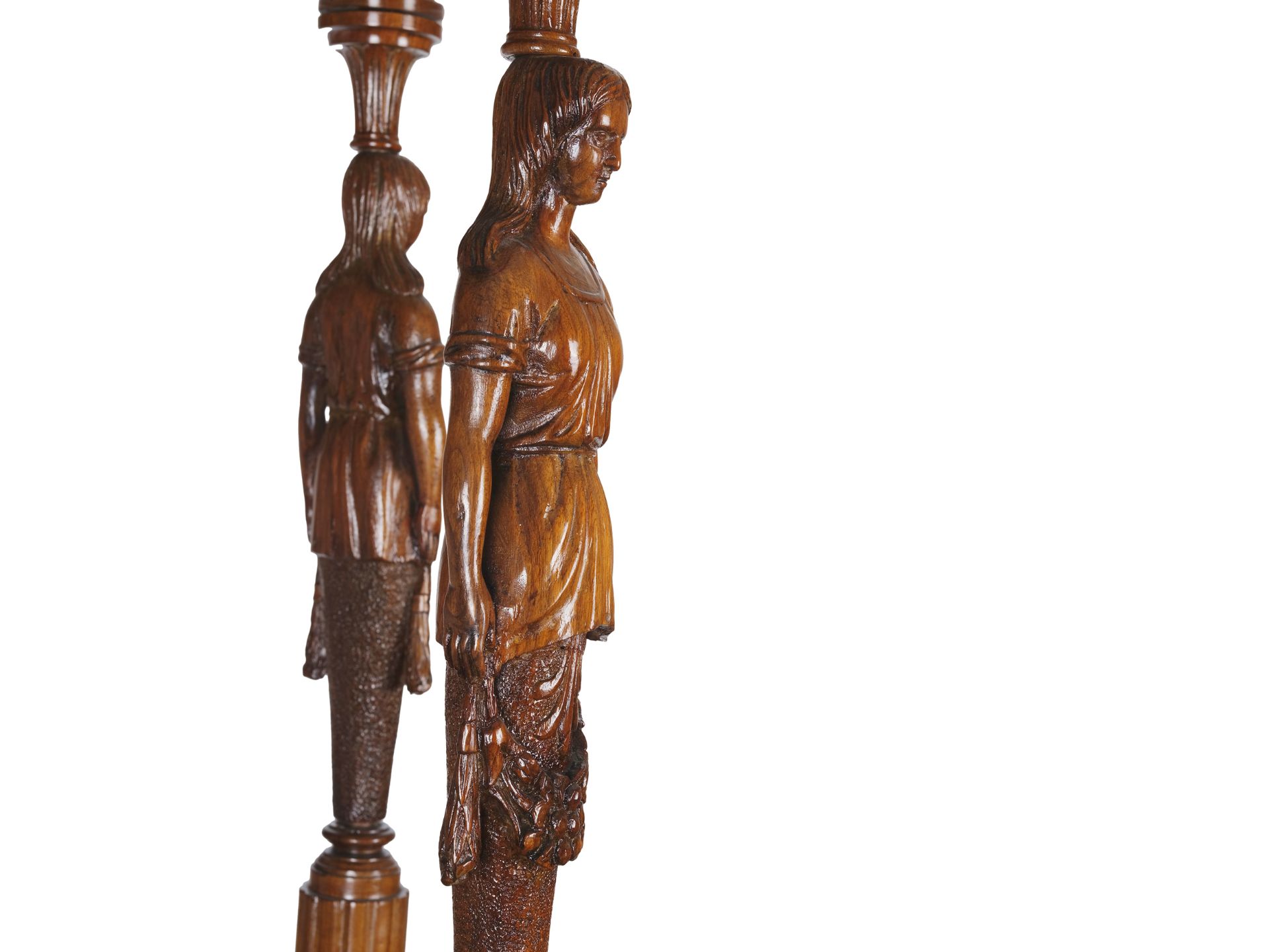 Biedermeier etagere, all-round carved caryatids  - Image 3 of 3