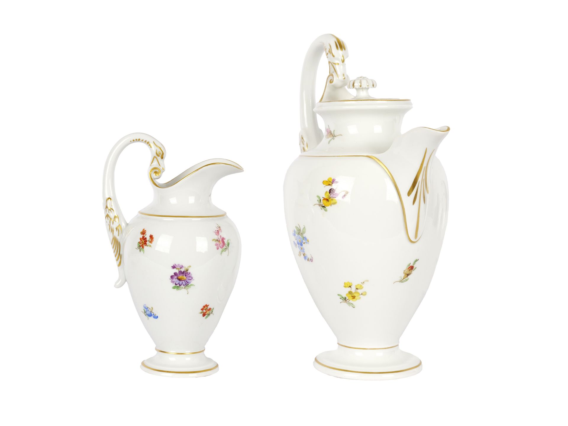 Coffee or tea set, Meissen, Scattered flower decoration - Image 4 of 5