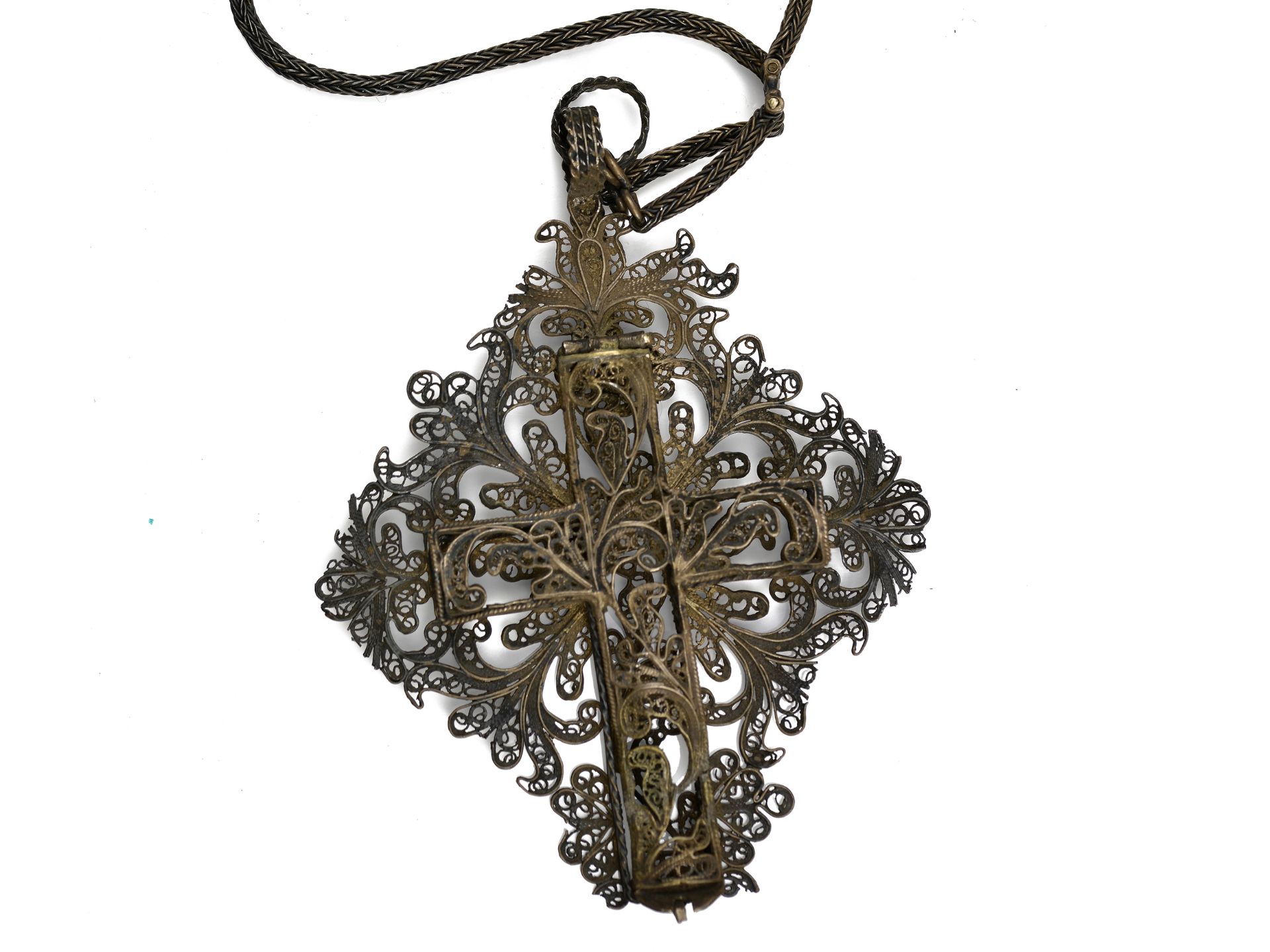 2 rosary pendants with coral carving & with cross - Image 2 of 9