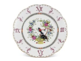 Wall clock, Herend, Fleurs des Indes/Indian Basket Multicolour