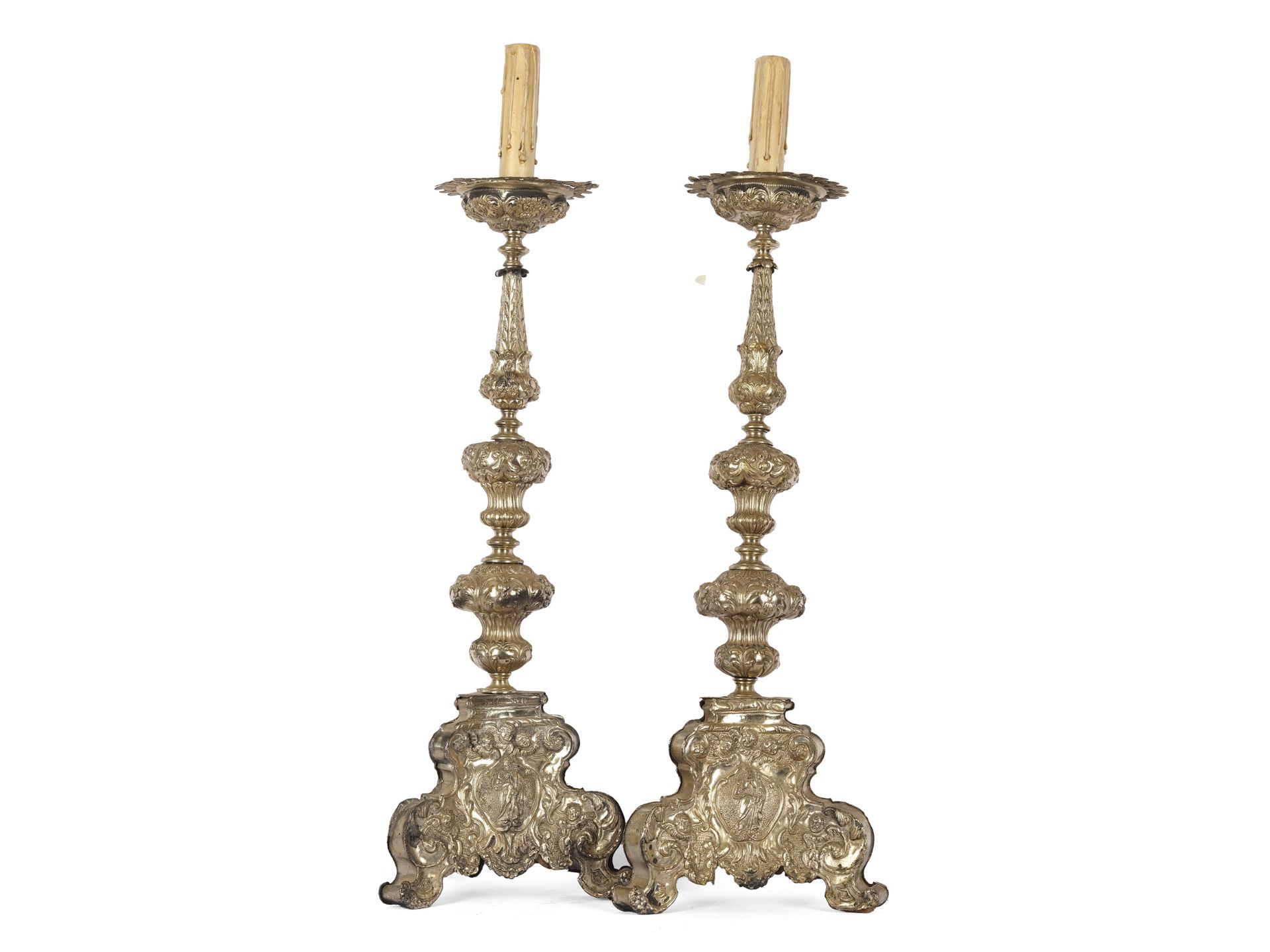 Pair of baroque candlesticks, 18th century