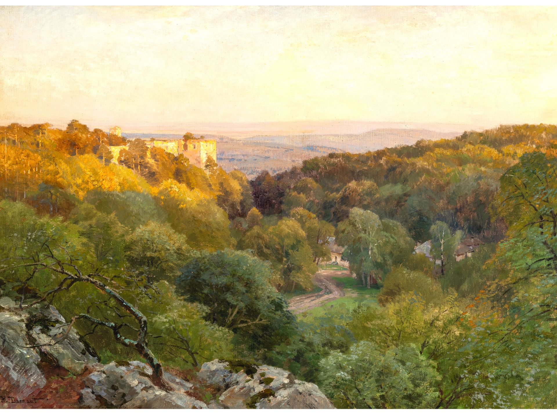 Hugo Darnaut, Dessau 1850 - 1937 Wien, Blick auf die Ruine Merkenstein