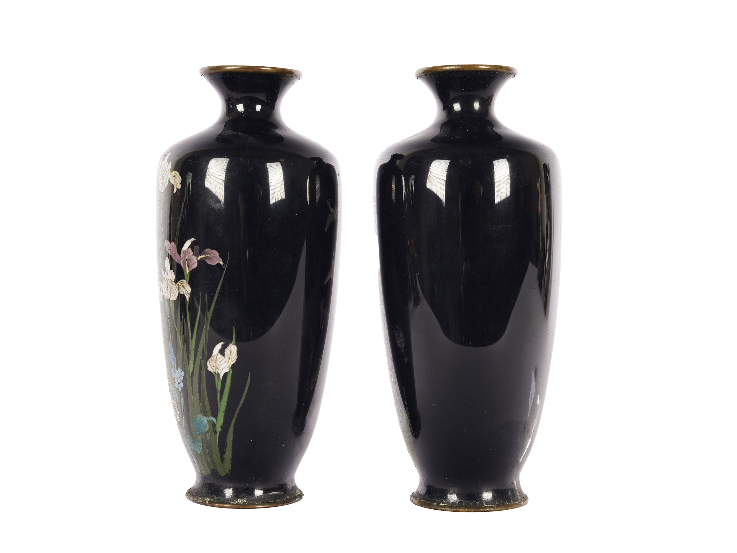Pair of cloisonné vases - Image 2 of 3