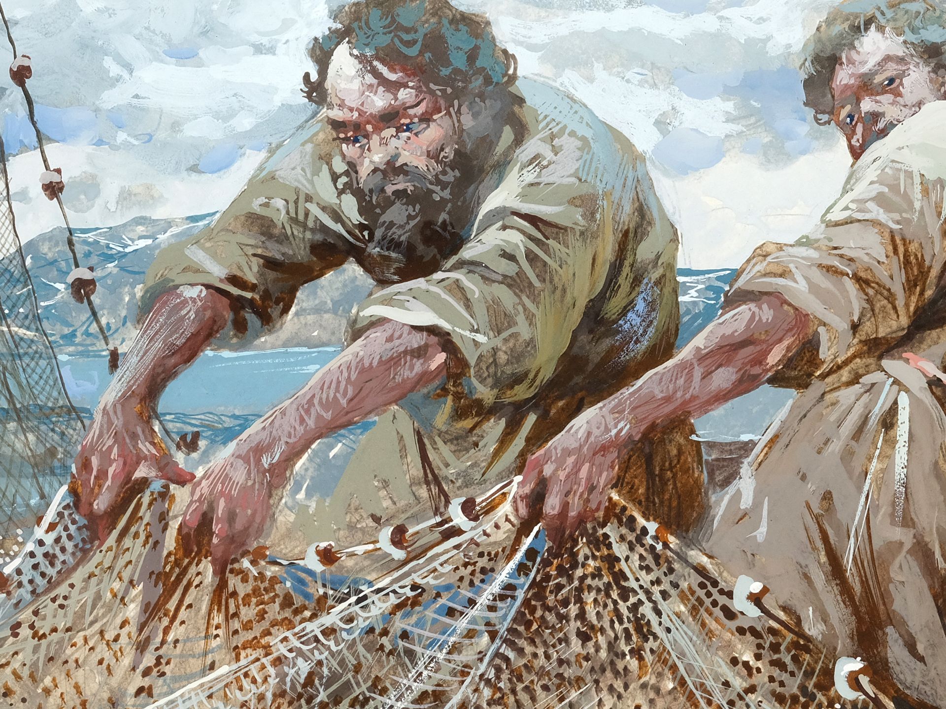 Stepan Fedorovitch Kolesnikoff, Ukraine 1879 - 1955, The Fishermen - Image 3 of 5