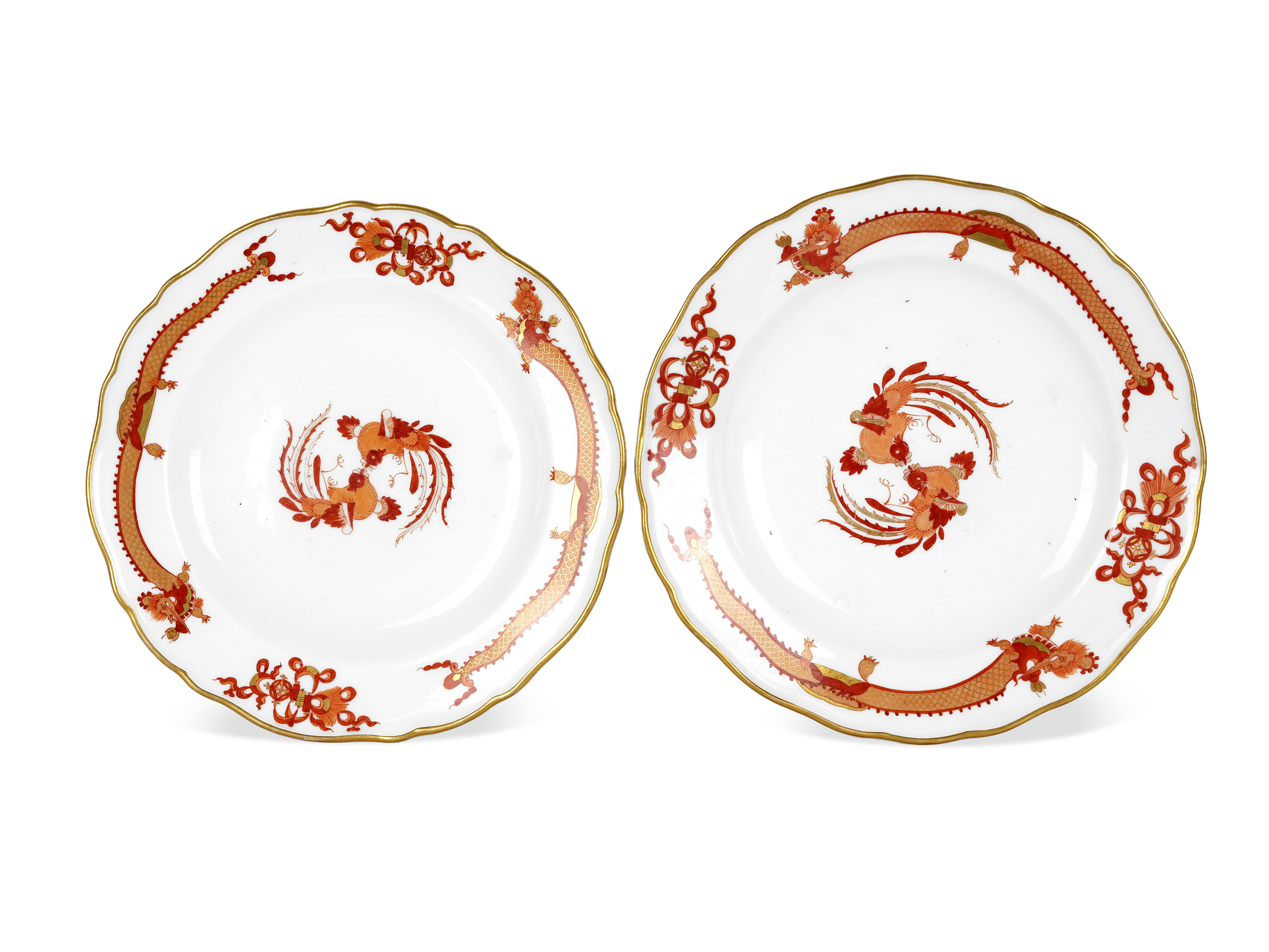 Paar Teller mit chinesischem Dekor, Meissen