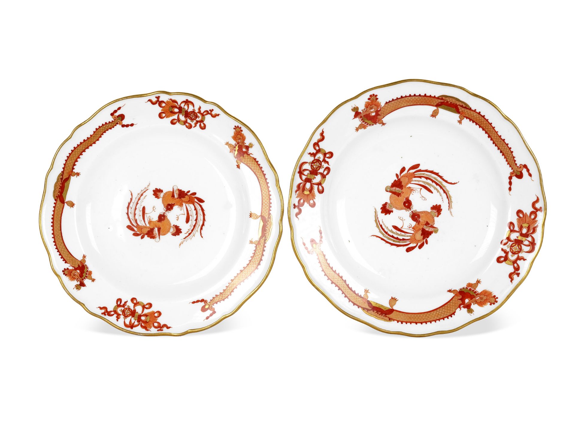 Pair of plates with Chinese decoration, Meissen