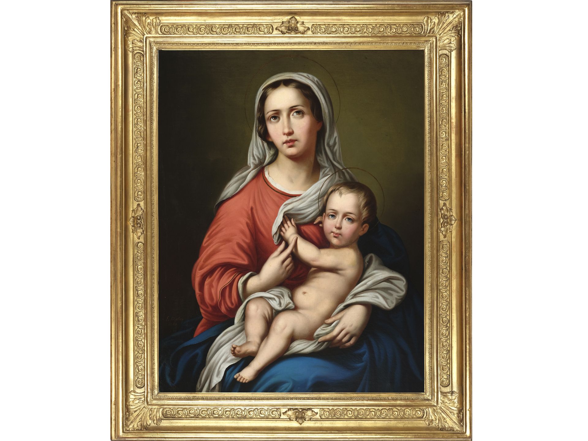 Meister der Nazarener Malerei, Mitte 19. Jahrhundert, Madonna - Bild 2 aus 5