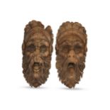 Pair of mascarons, 17th century