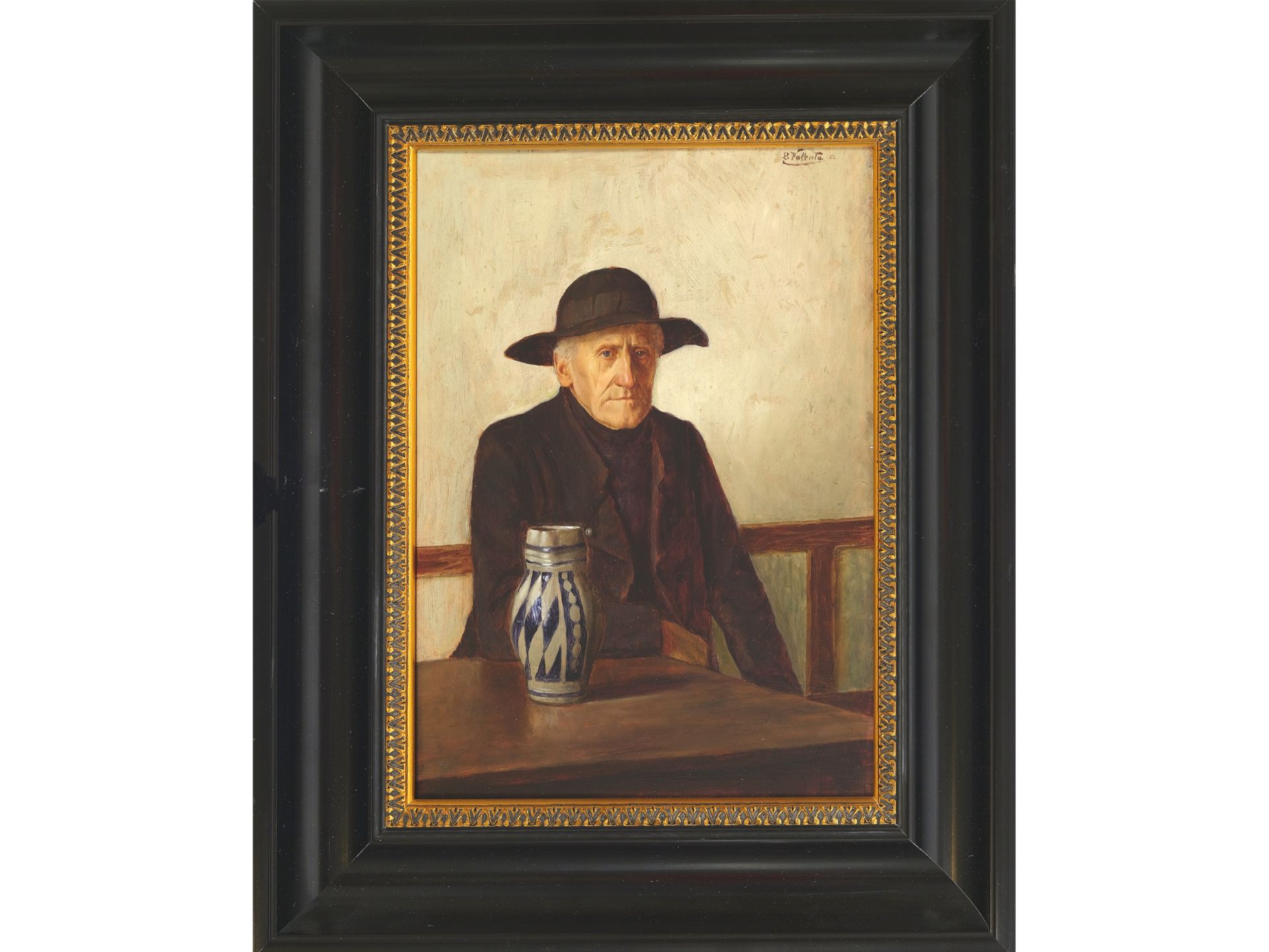 Ludwig Valenta, Vienna 1882 - 1943 Vienna, Farmer with beer mug - Image 2 of 4