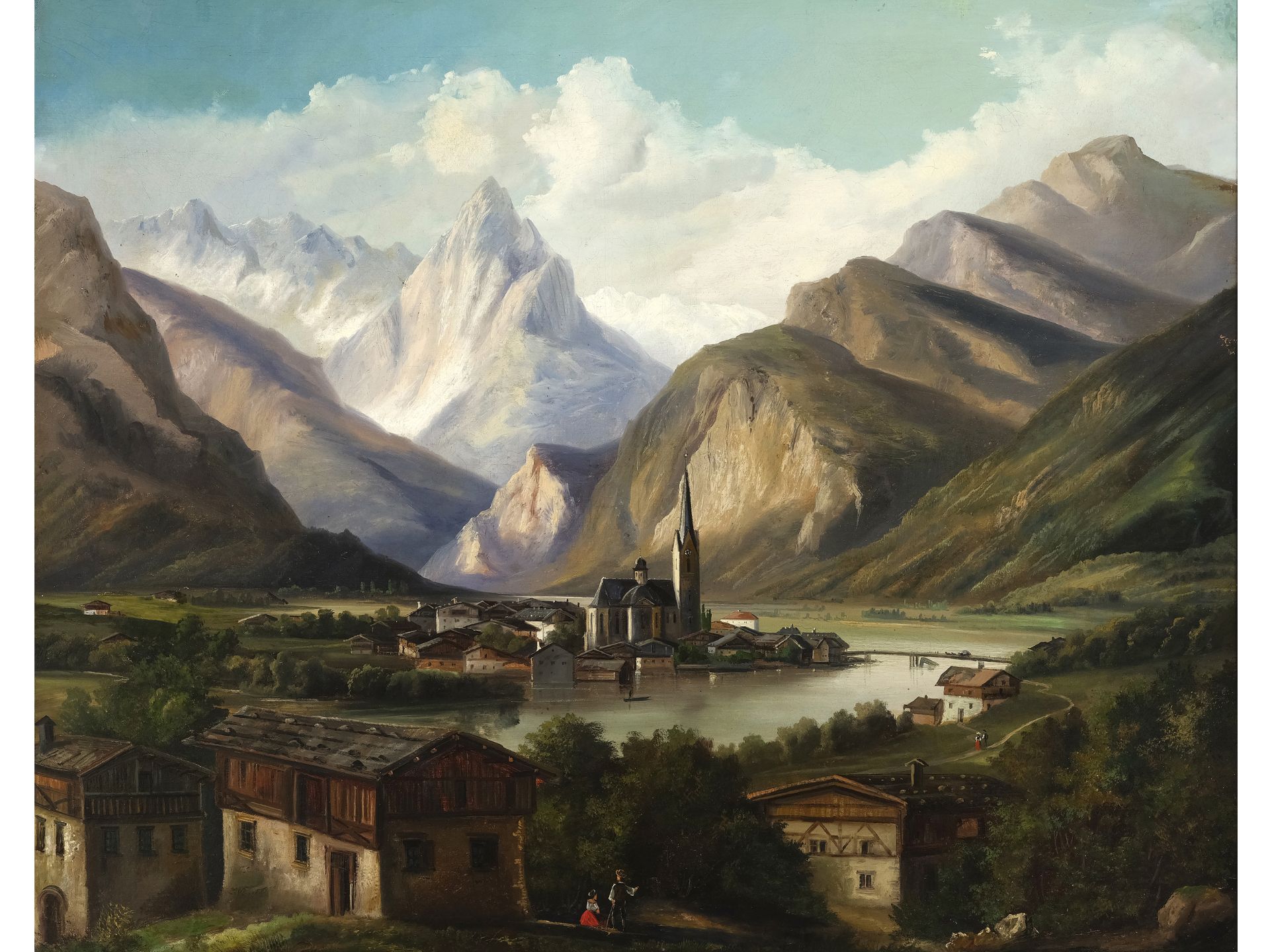 Jakob Canciani, Villach 1820 - 1891, attributed, View of Villach