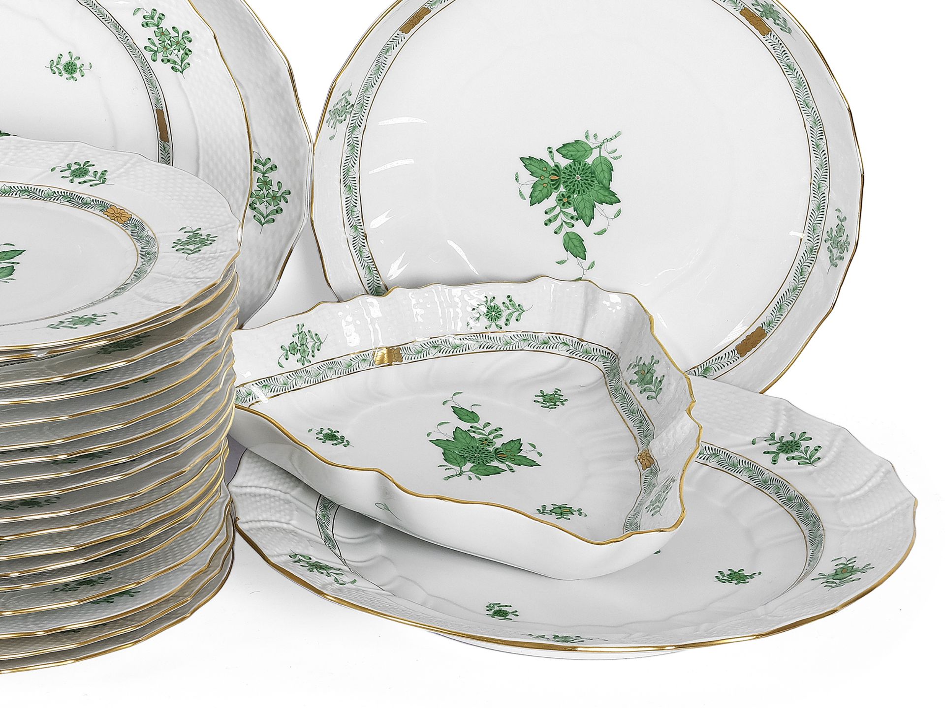 Large dinner service, 53 piece, Herend, Apponyi Vert - Image 4 of 6