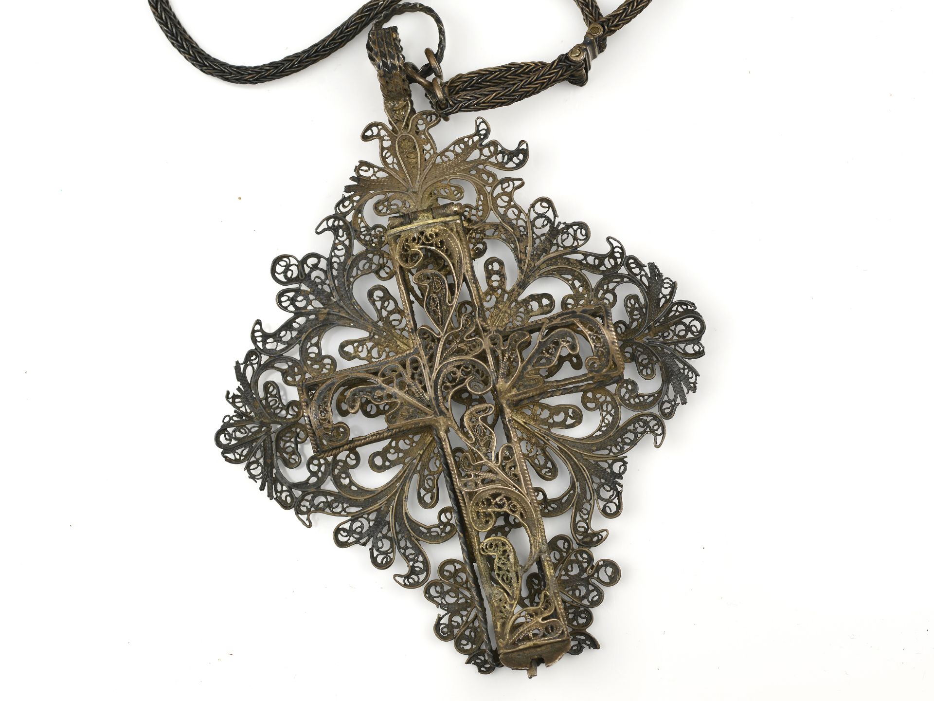 2 rosary pendants with coral carving & with cross - Image 4 of 9